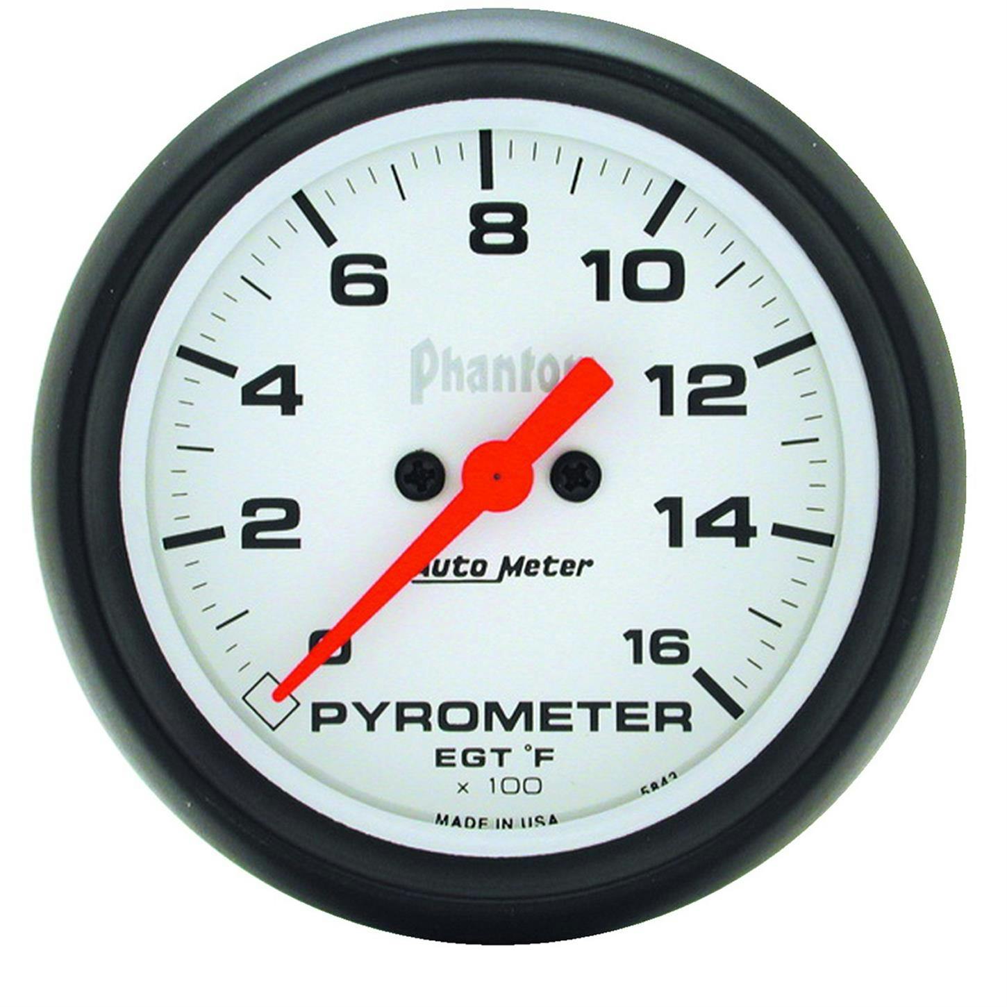 AutoMeter 5844 Pyrometer Gauge, 2 5/8 Inch, 1600 Deg., Phantom