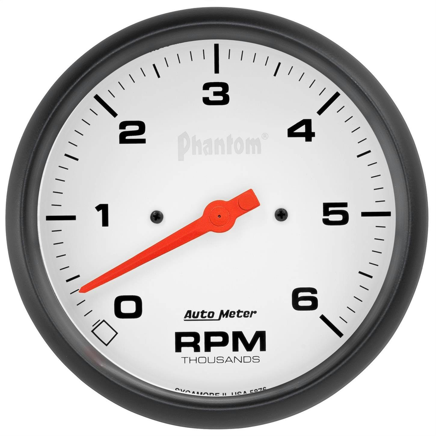 AutoMeter 5876 Tach Gauge, 5 Inch, 6K RPM, In-Dash, Phantom