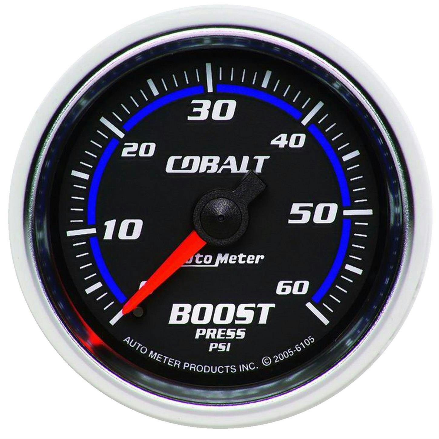 AutoMeter 6105 Cobalt Mechanical Boost Gauge, 2-1/16 Inch, 60 PSI