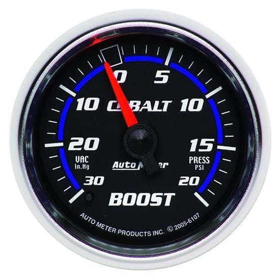 AutoMeter 6107 Cobalt Mechanical Boost/Vacuum Gauge, 2-1/16 Inch