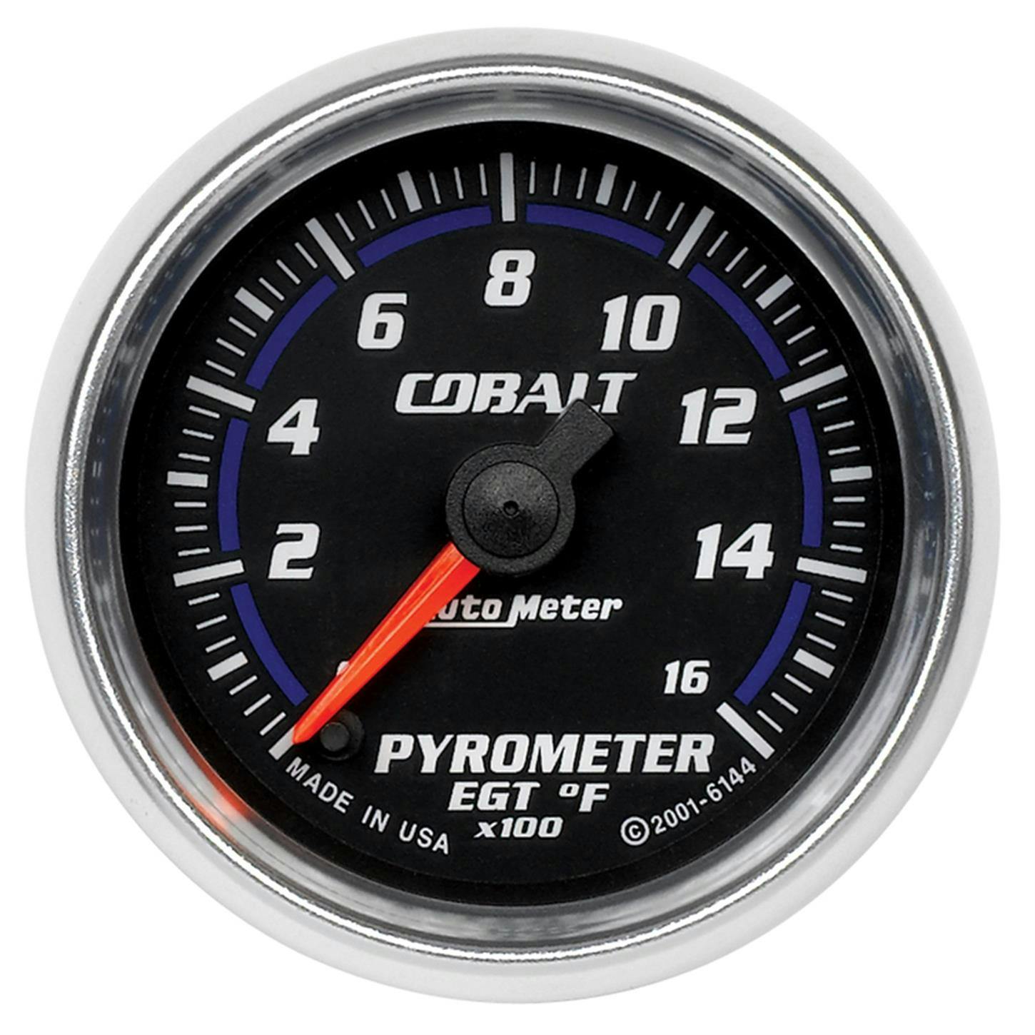 AutoMeter 6144 Pyrometer Gauge, 2 1/16 Inch, 1600 Deg., Cobalt