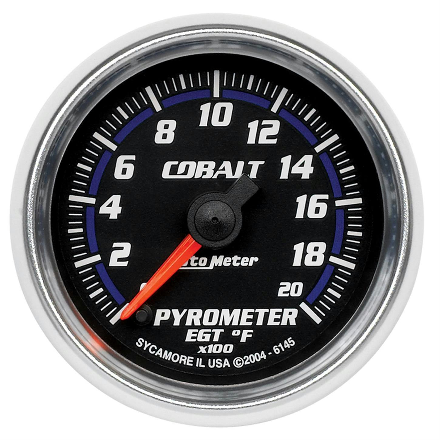 AutoMeter 6145 Pyrometer Gauge, 2 1/16 Inch, 2000 Deg., Cobalt