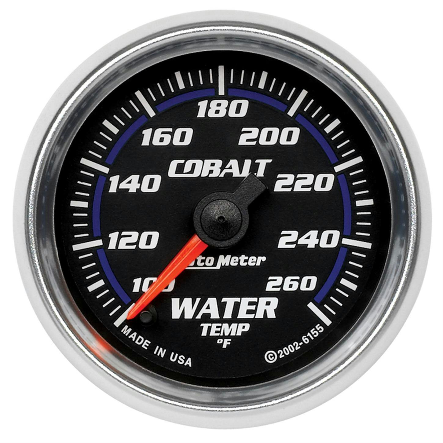 AutoMeter 6155 Water Temp Gauge 2 1/16 Inch, 100-260 Deg., Cobalt