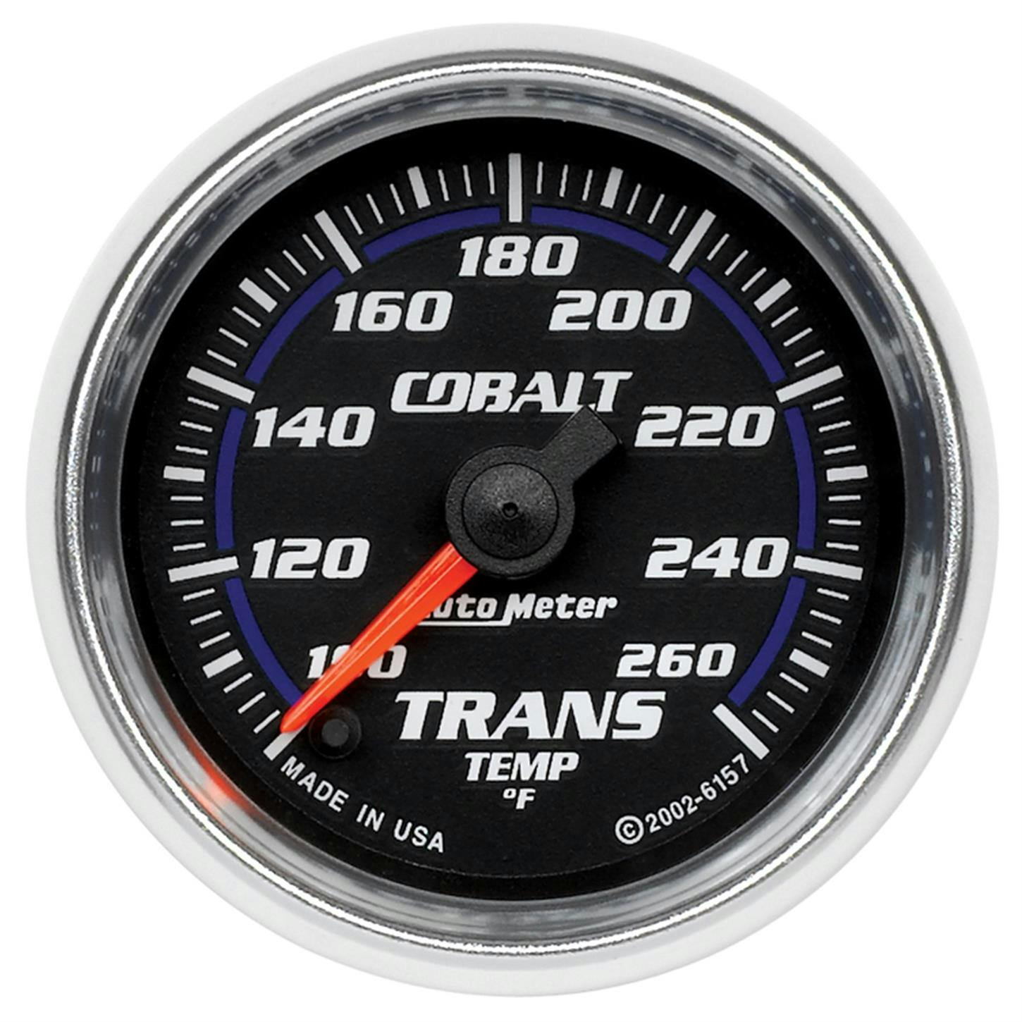 AutoMeter 6157 Trans Temp Gauge 2 1/16 Inch, 100-260 Deg., Cobalt