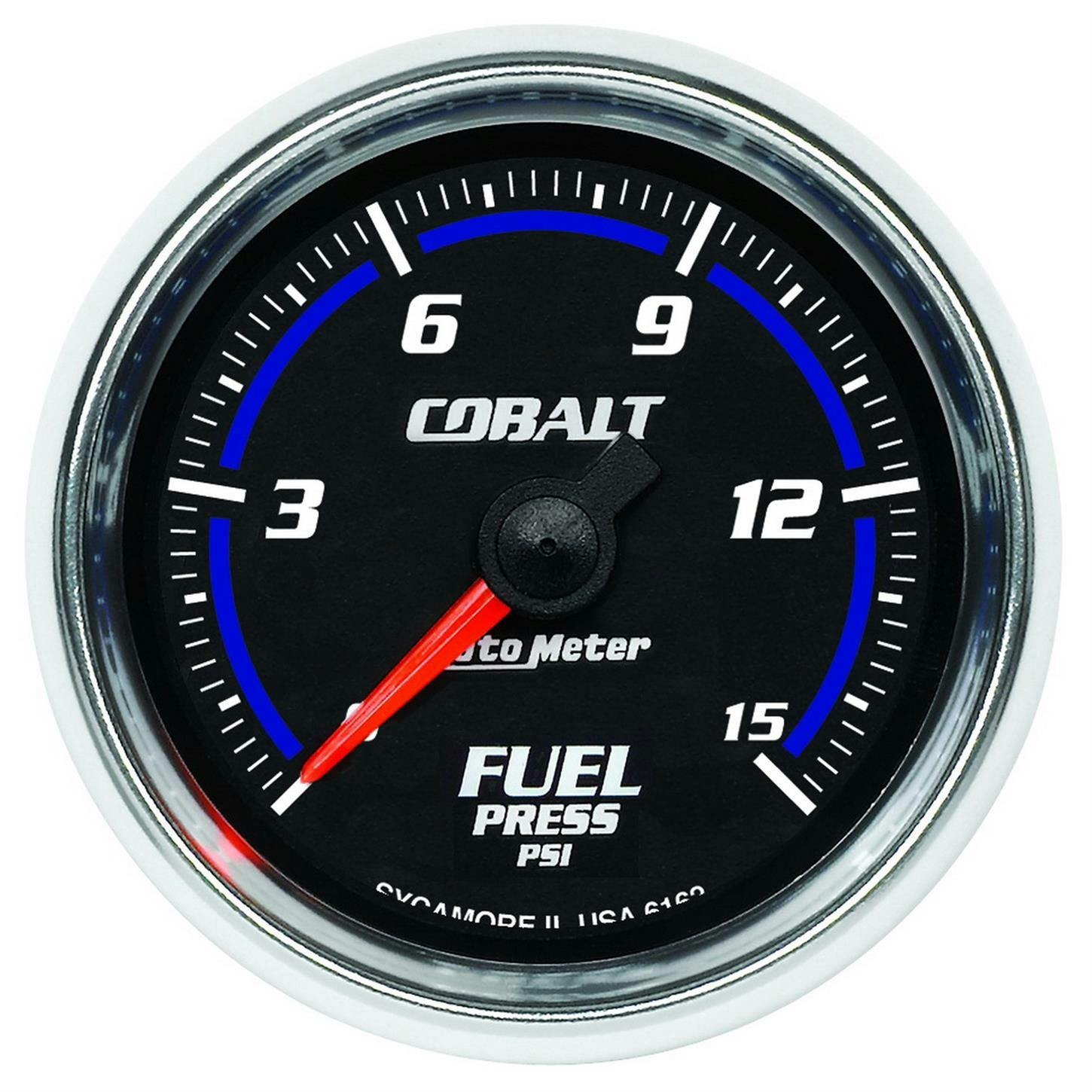 AutoMeter 6162 Fuel Pressure Gauge, 2 1/16 Inch, 15PSI, Cobalt