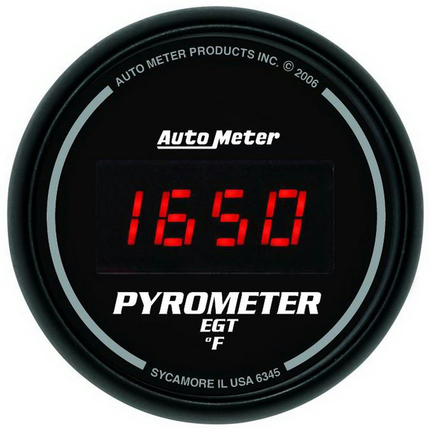 AutoMeter 6345 Pyrometer Gauge, 2 1/16 Inch, 1600 Deg., Black