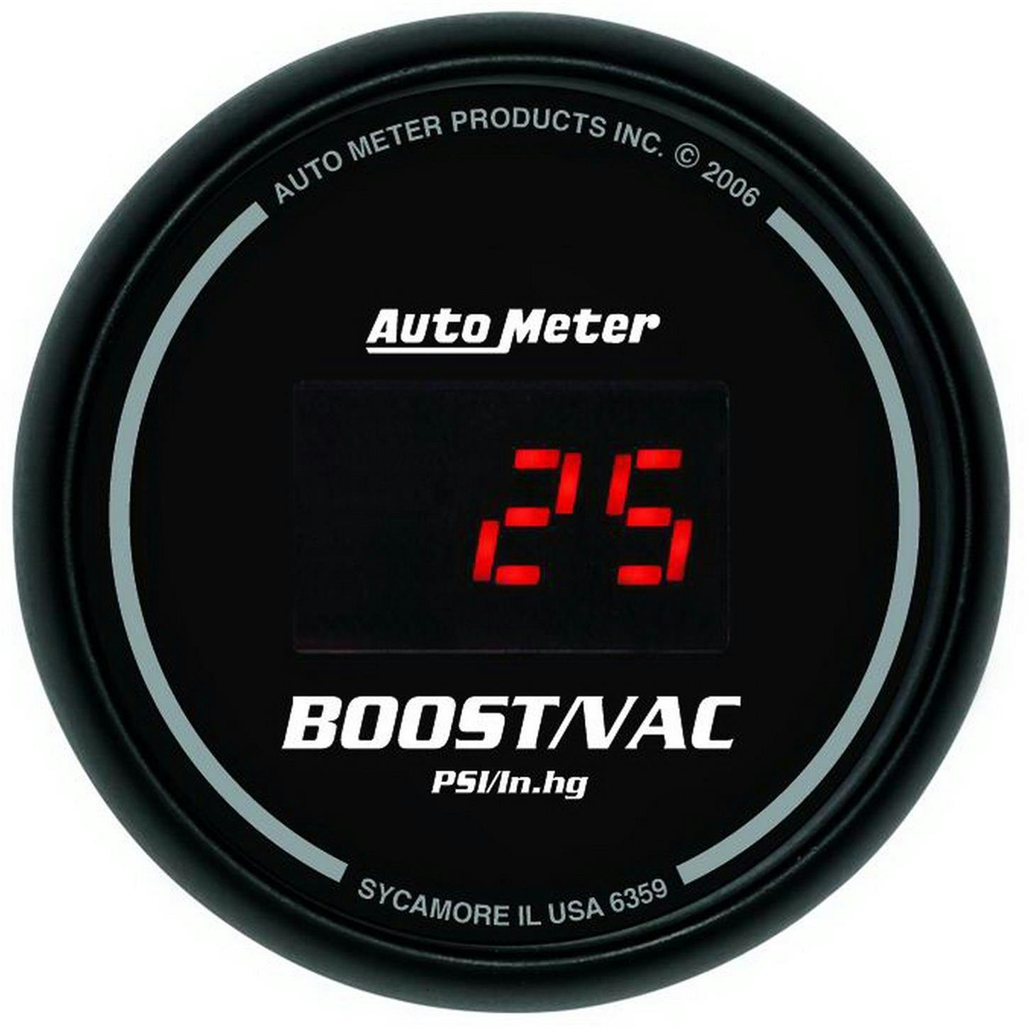 AutoMeter 6359 Sport-Comp Digital Digital Boost/Vacuum Gauge