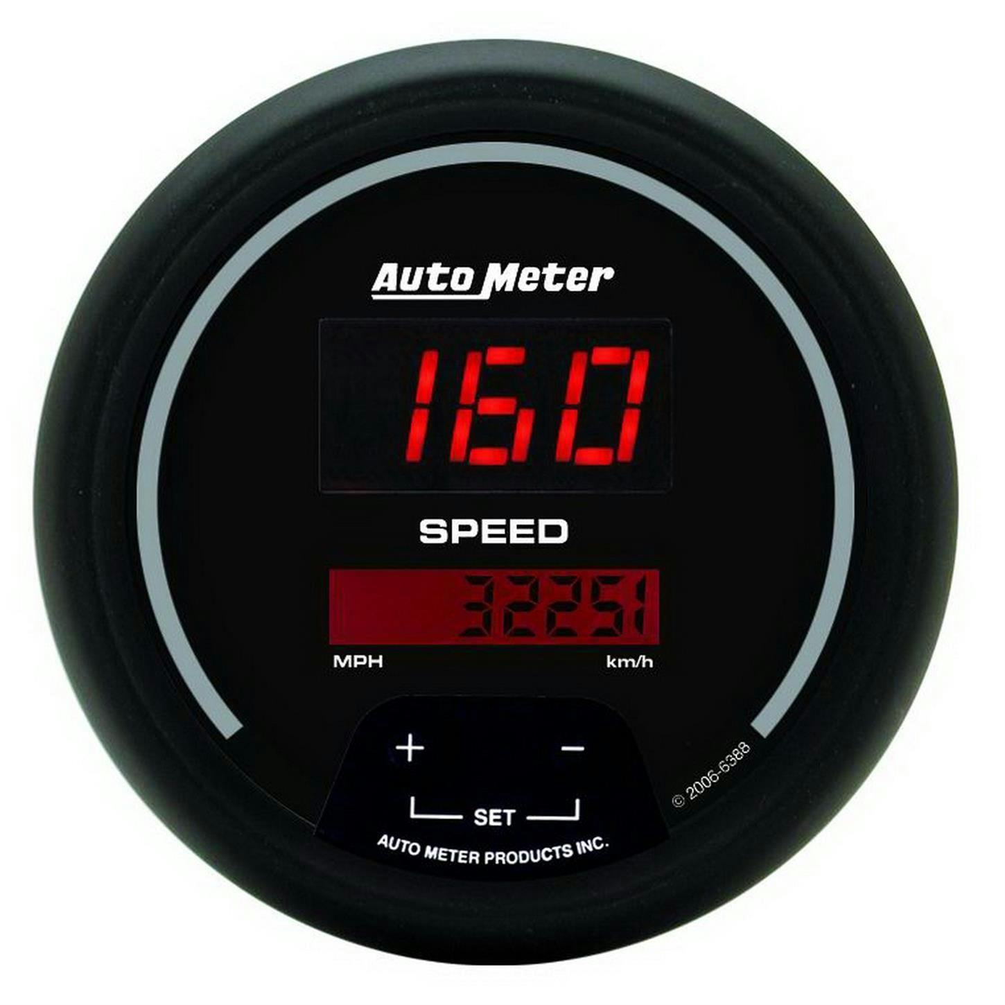 AutoMeter 6388 Speedo Gauge, 3 3/8 Inch, 260MPH, Digital, Black