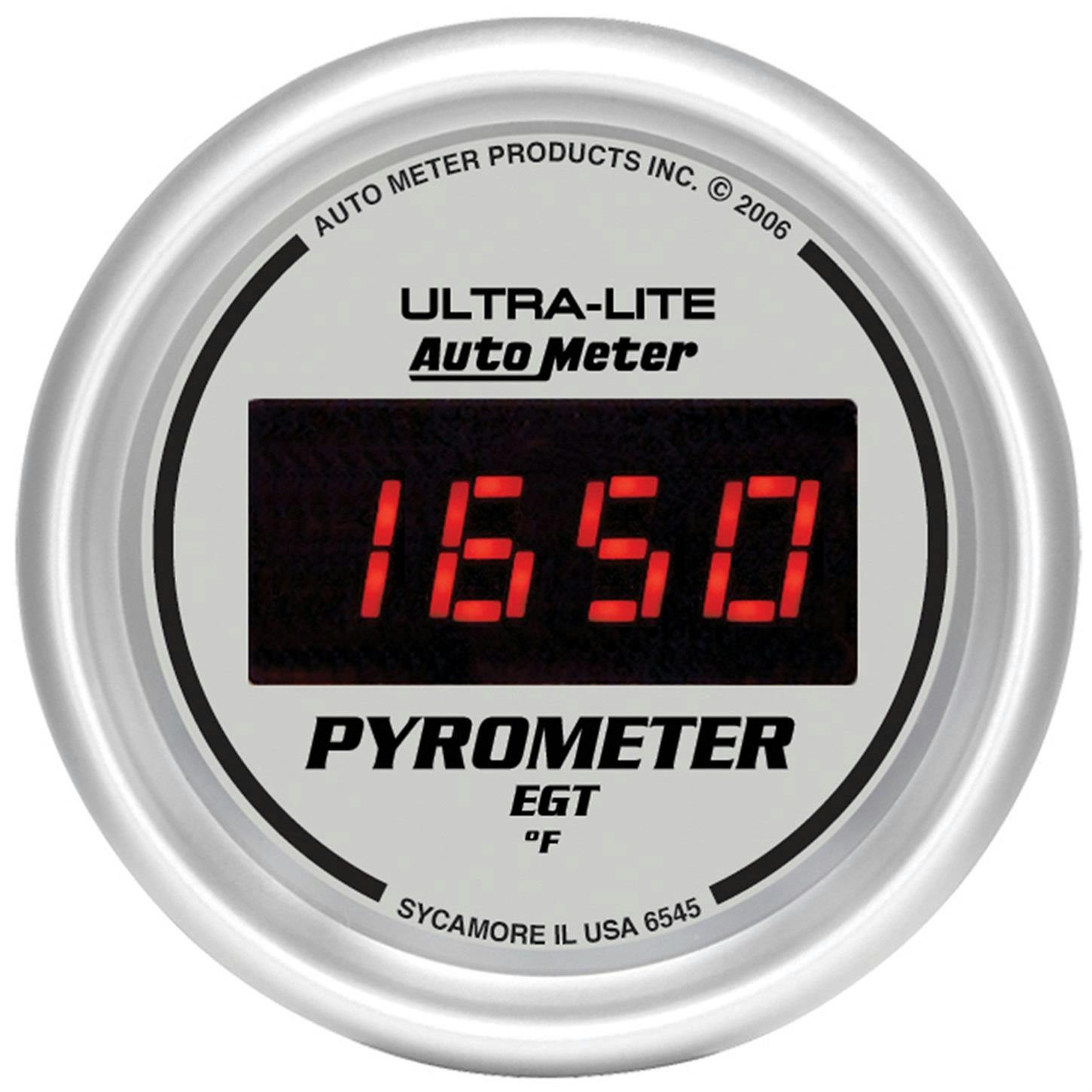 AutoMeter 6545 Pyrometer Gauge, 2 1/16 Inch, 1600 Deg., Silver