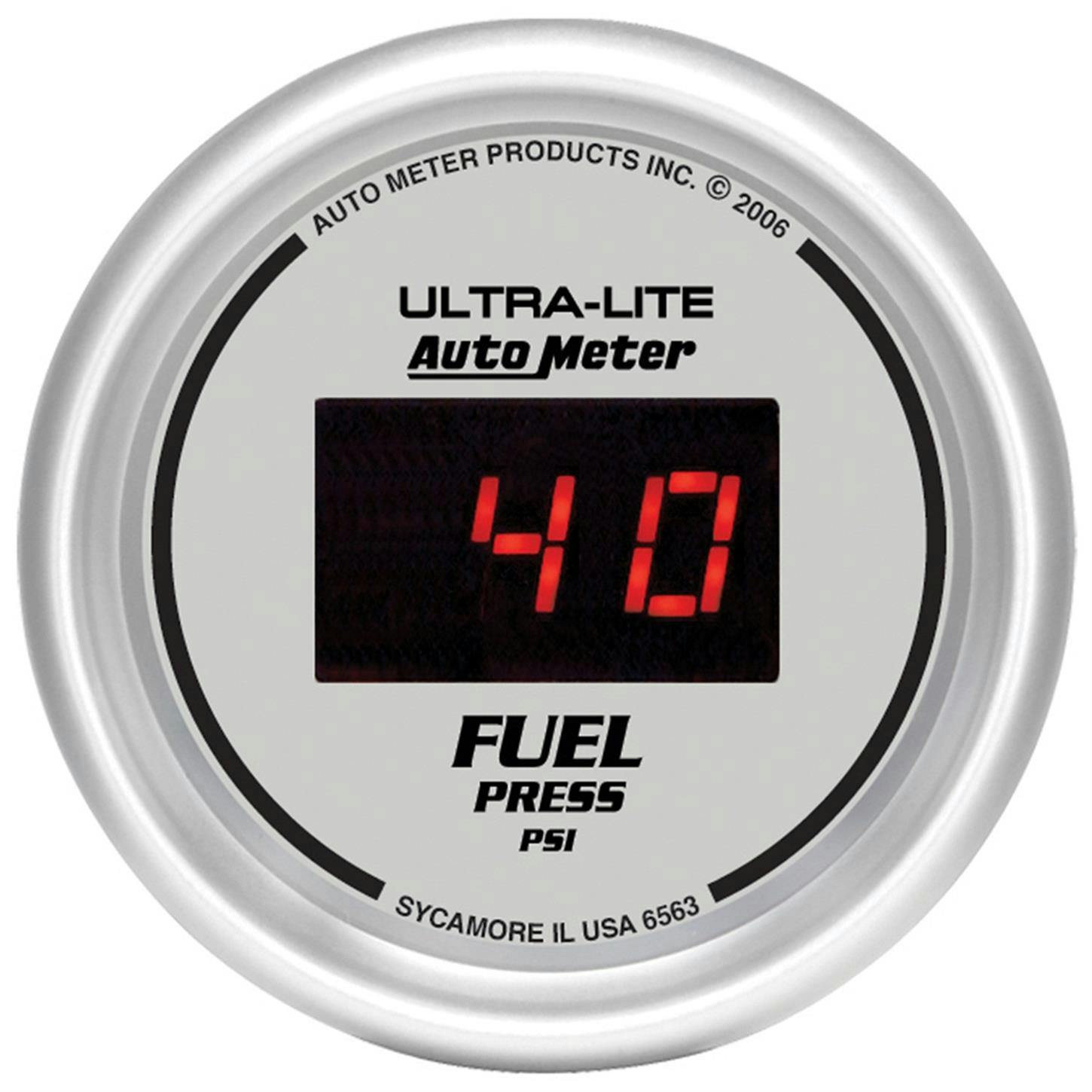 AutoMeter 6563 Fuel Pressure Gauge, 2 1/16 Inch, 100PSI, Silver
