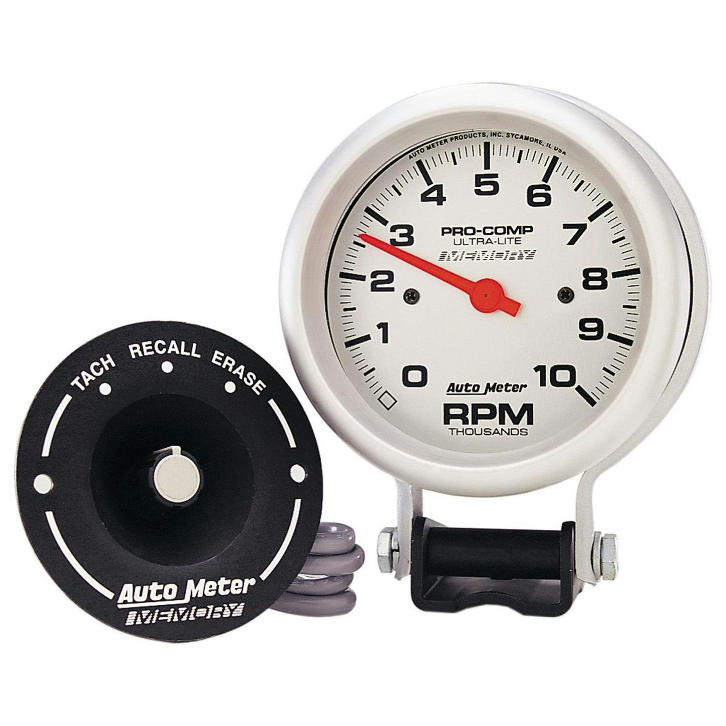 AutoMeter 6604 Tach Gauge, 3 3/4 Inch, 10K RPM, Peak Memory, UL