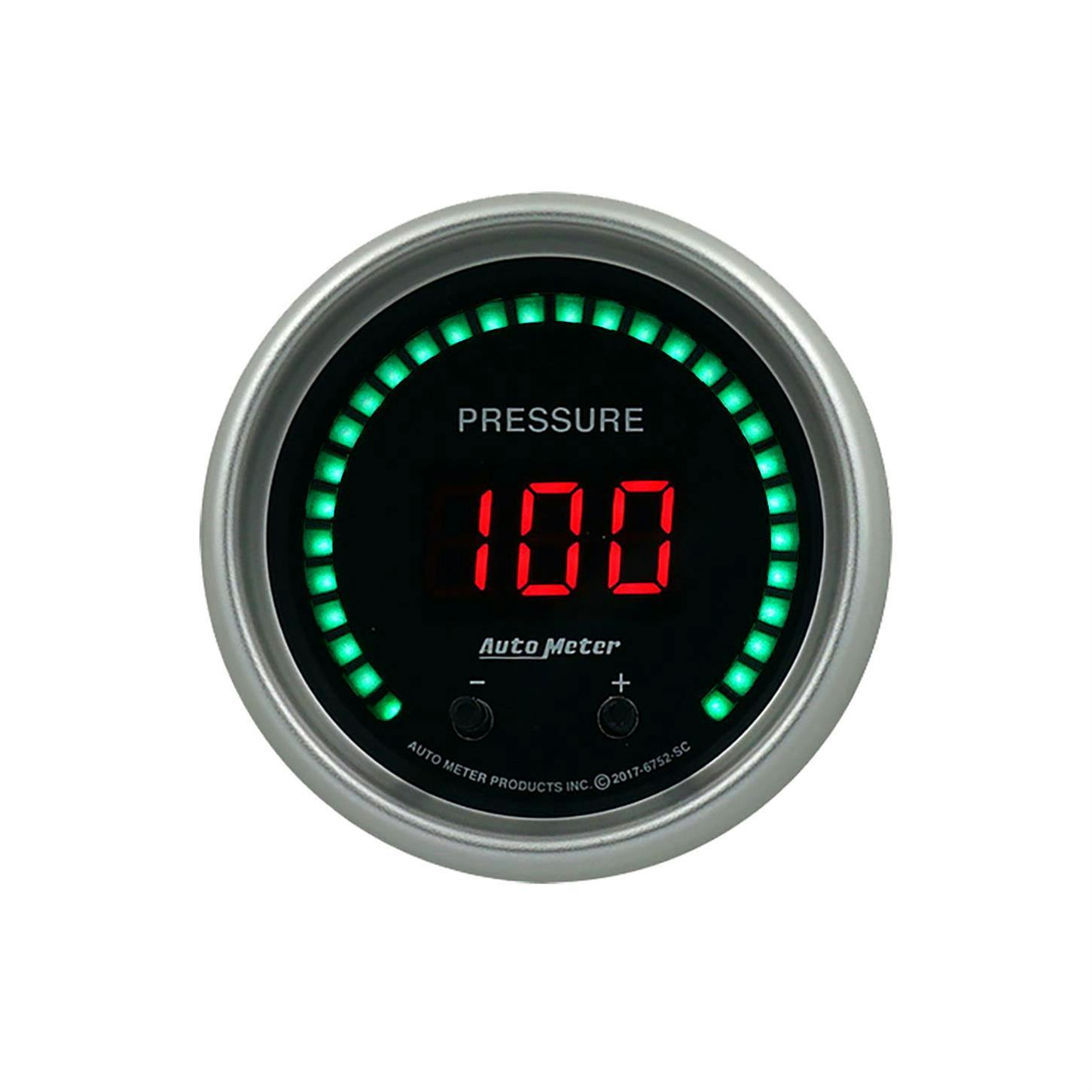 AutoMeter 6752-SC Pressure Gauge, 2 1/16 Inch, Elite Digital