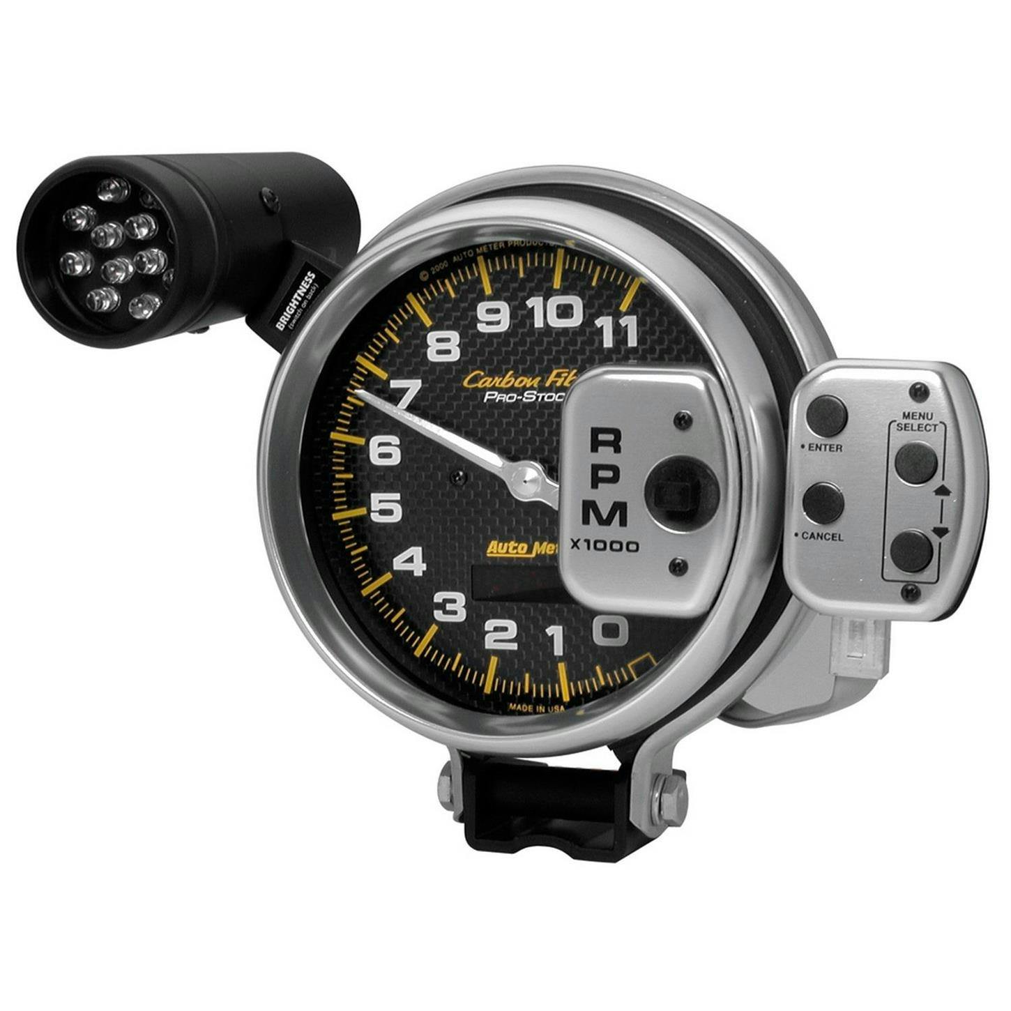 AutoMeter 6836 Tach Gauge, 5 Inch, 11K RPM, Super Lite, Carbon