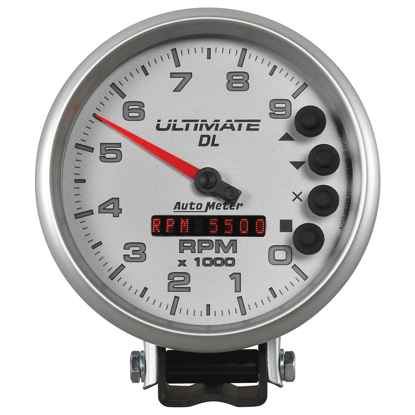 AutoMeter 6894 Tach Gauge, 5 Inch, 9K RPM, Datalogging, Silver
