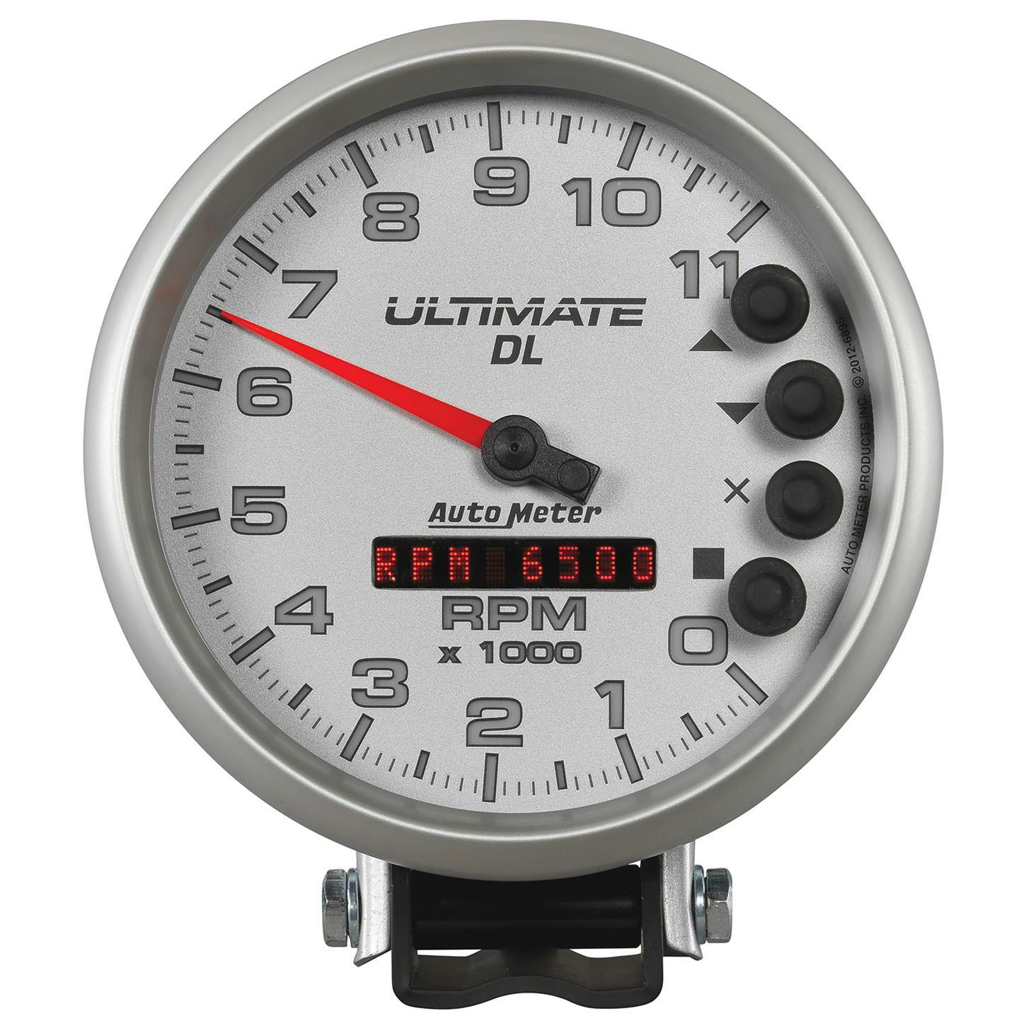 AutoMeter 6895 Tach Gauge, 5 Inch, 11K RPM, Datalogging, Silver