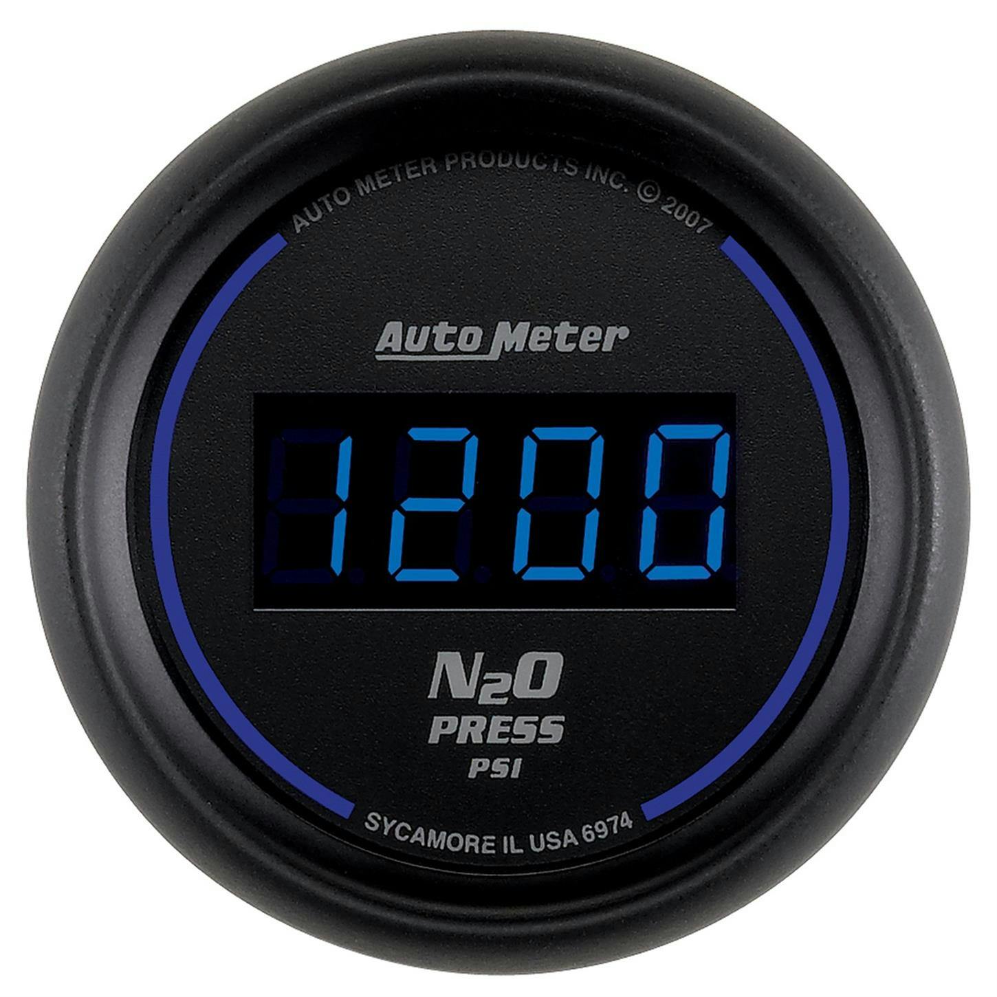 AutoMeter 6974 Nitrous Pressure Gauge, 2 1/16 Inch 1600PSI, Black