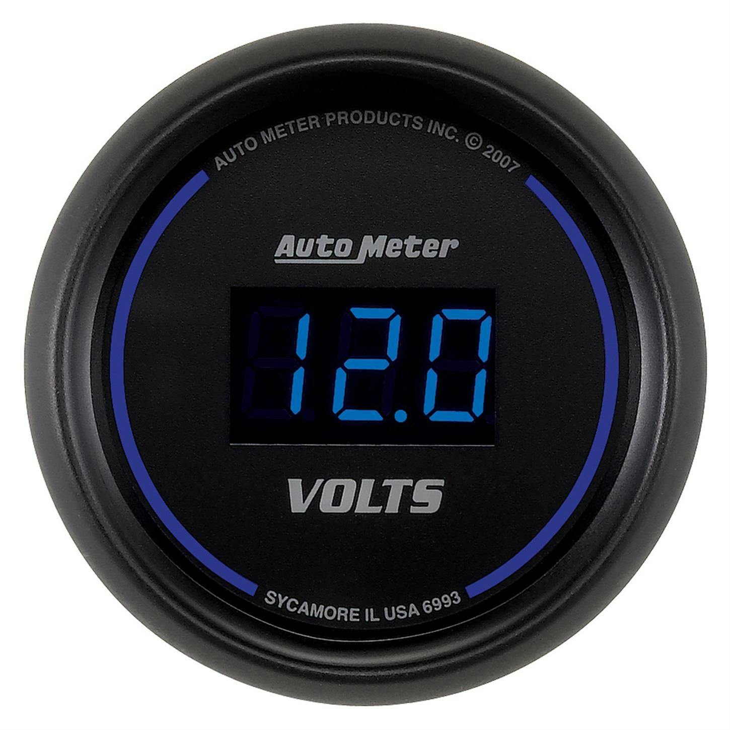 AutoMeter 6993 Cobalt Digital Voltmeter Gauge, 2-1/16 Inch, 18V