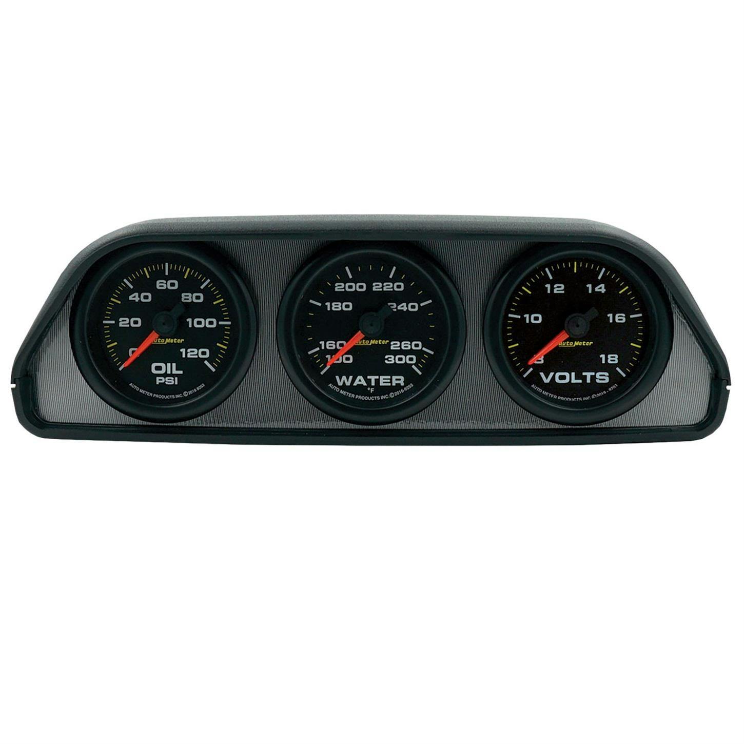 Auto Meter 7060 Gauge Kit, Dash Pod Mount, OP/WT/V, 2-1/16 Inch