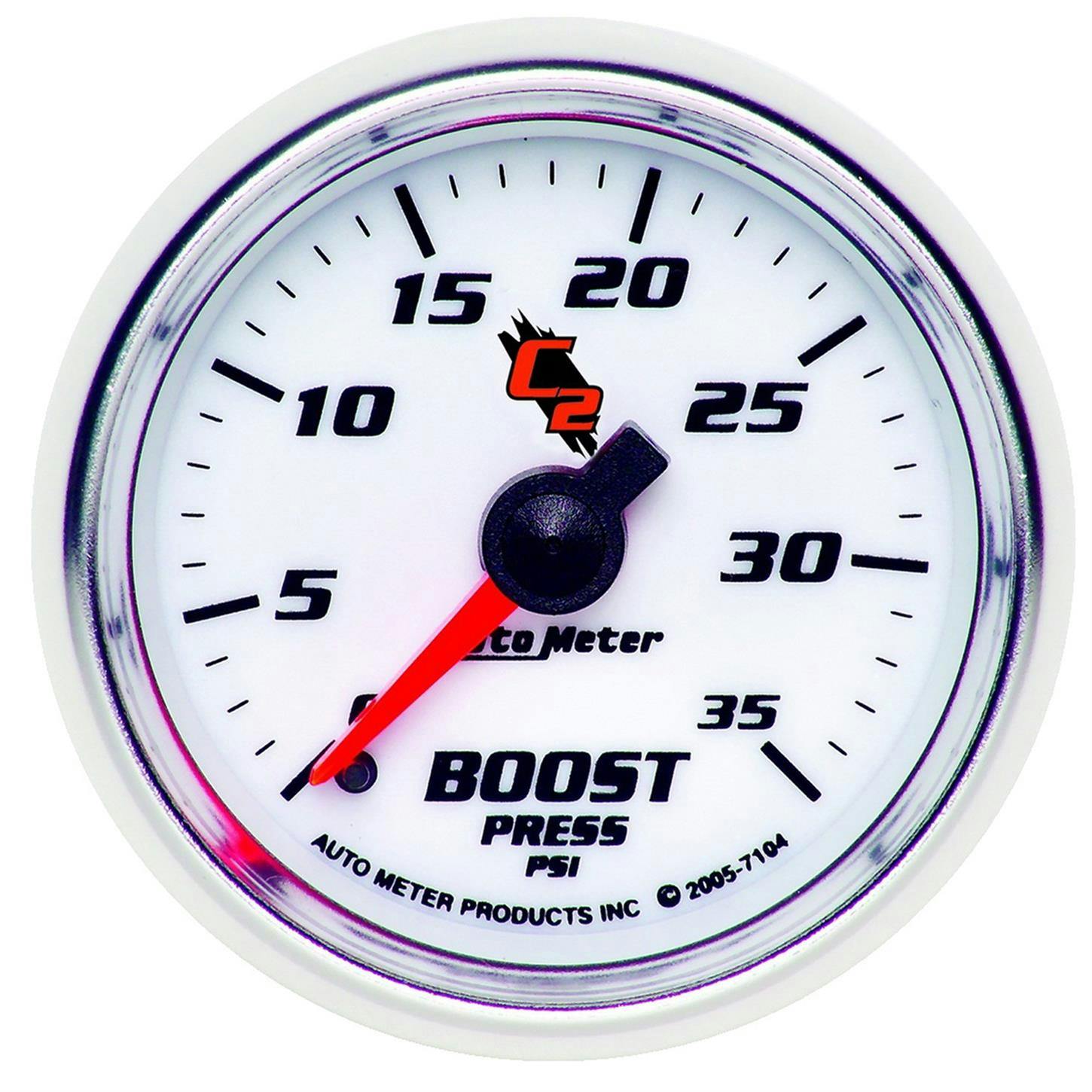 AutoMeter 7104 C2 Mechanical Boost Gauge, 2-1/16 Inch, 0-35 PSI