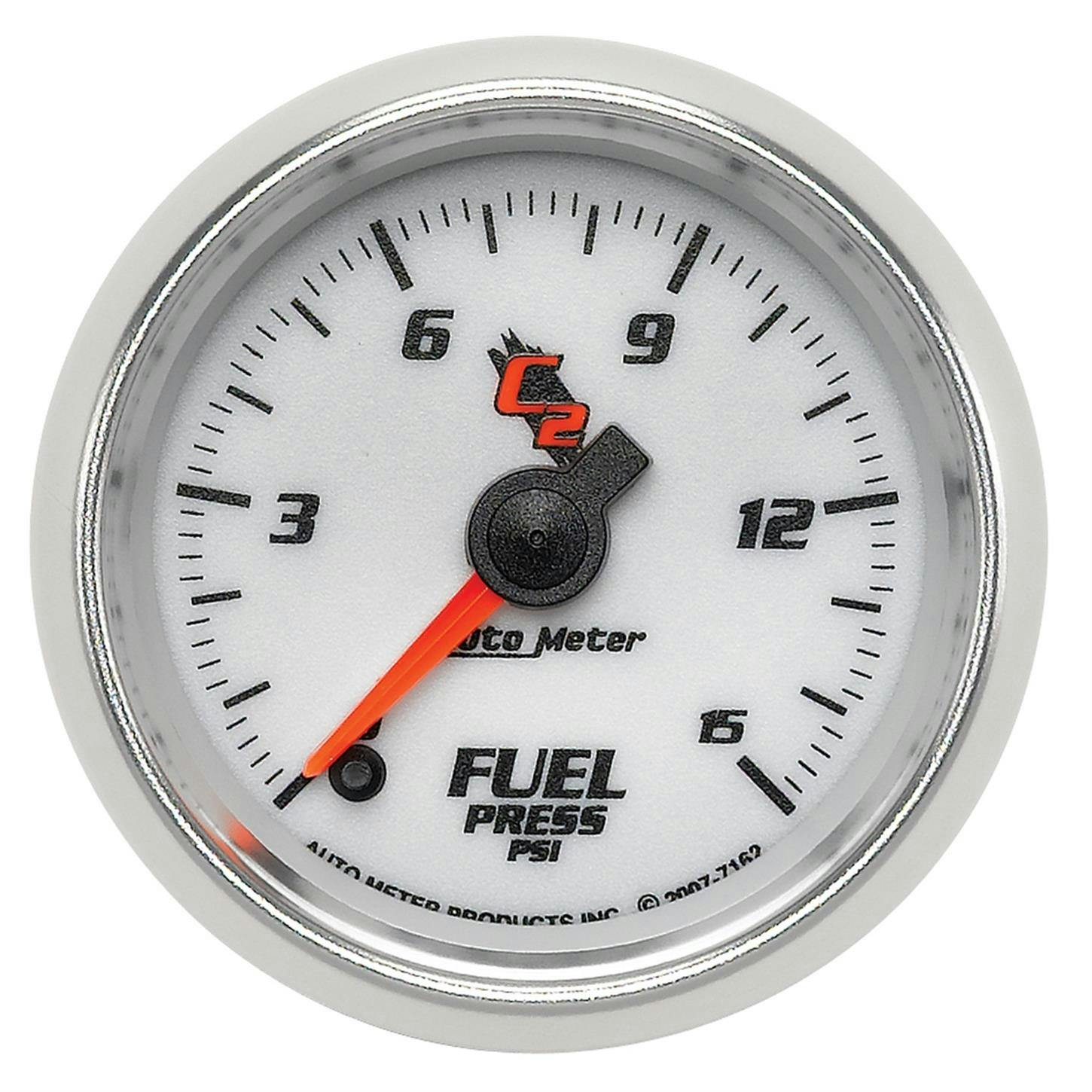 AutoMeter 7162 Fuel Pressure Gauge, 2 1/16 Inch, 15PSI, C2