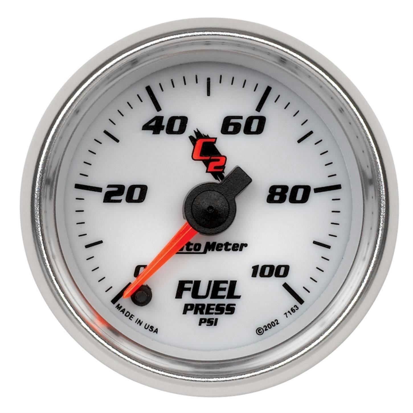 AutoMeter 7163 Fuel Pressure Gauge, 2 1/16 Inch, 100PSI, C2