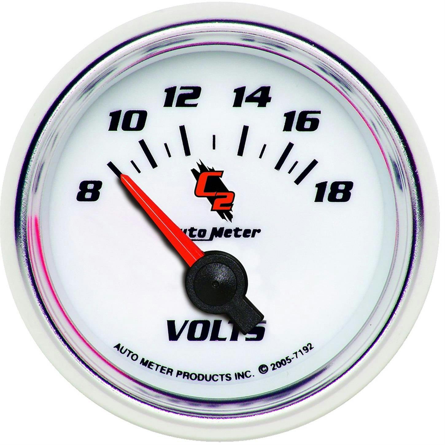 AutoMeter 7192 C2 Air-Core Voltmeter Gauge, 2-1/16 Inch, 8-18V