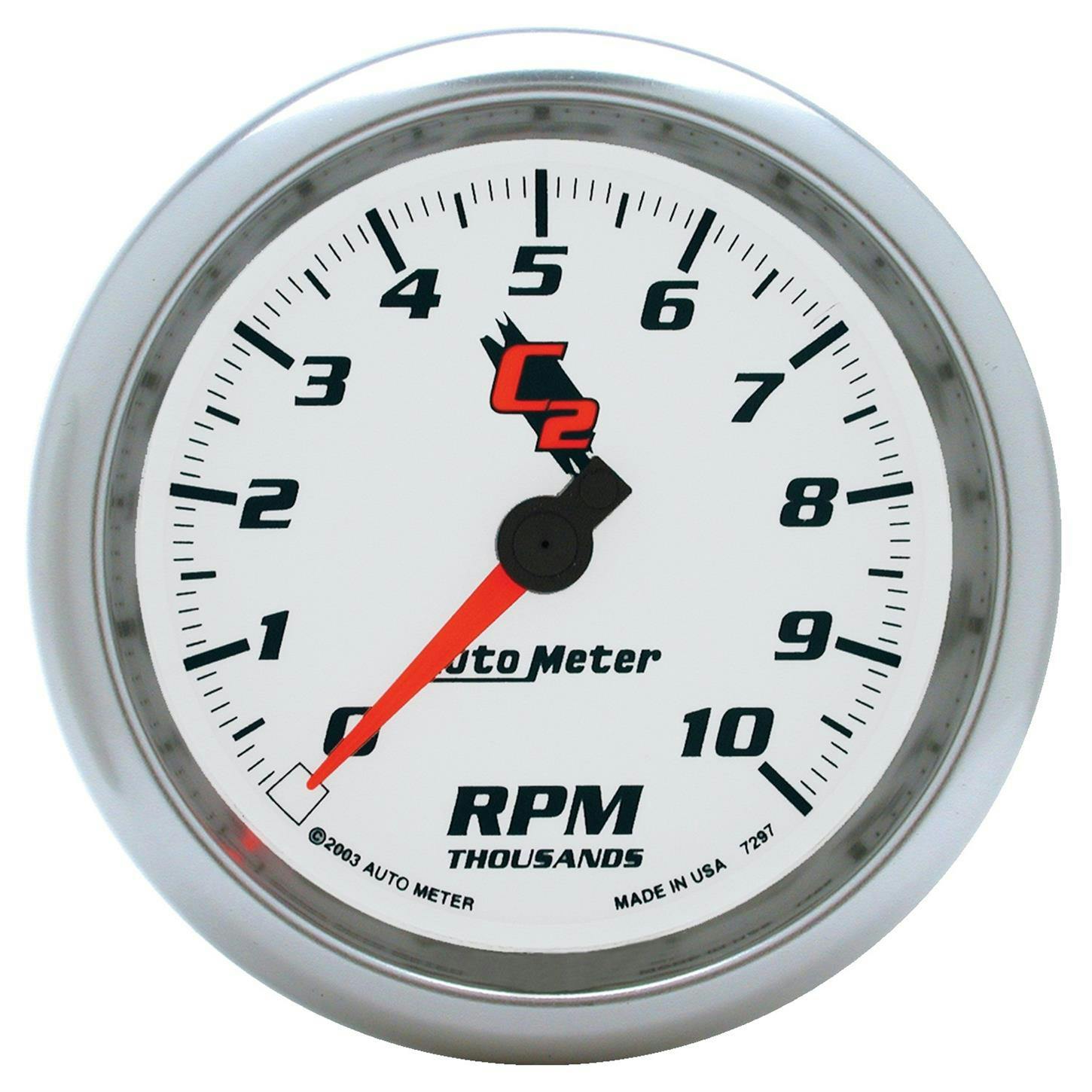 AutoMeter 7297 C2 Air-Core In-Dash Tachometer Gauge, 3-3/8 Inch