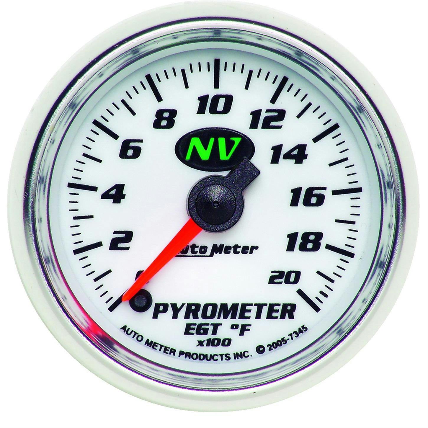 AutoMeter 7345 Pyrometer Gauge, 2 1/16 Inch, 2000 Deg., NV