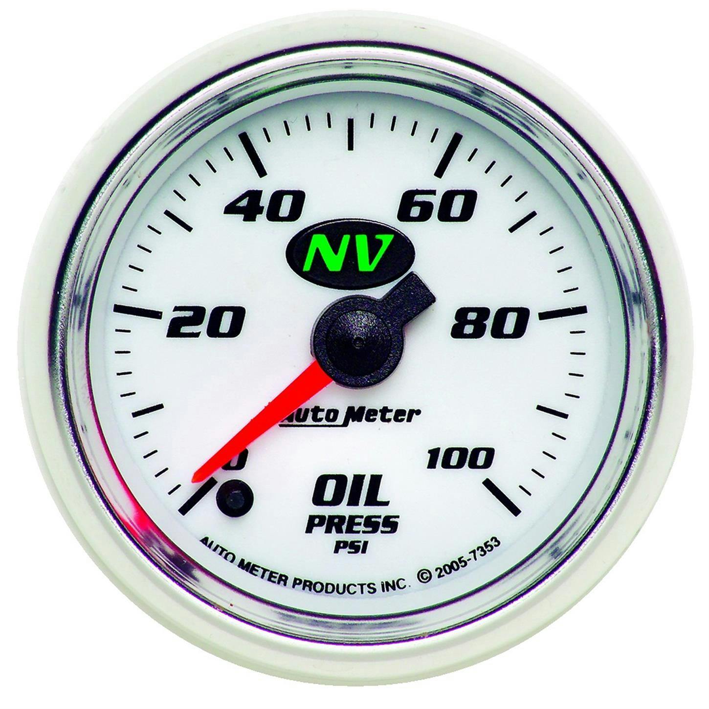 AutoMeter 7353 Oil Pressure Gauge, 2 1/16 Inch, 100PSI, NV
