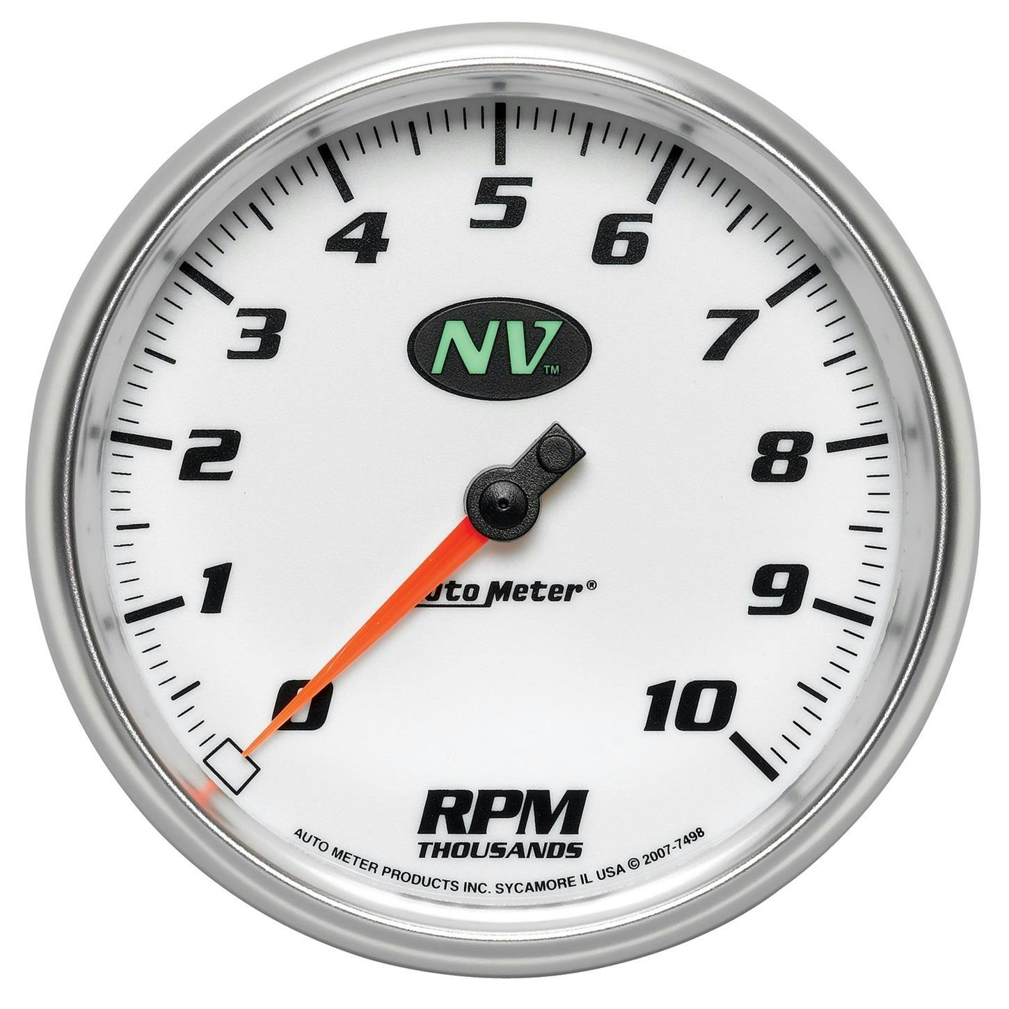 AutoMeter 7498 Tach Gauge, 5 Inch, 10K RPM, In-Dash, NV