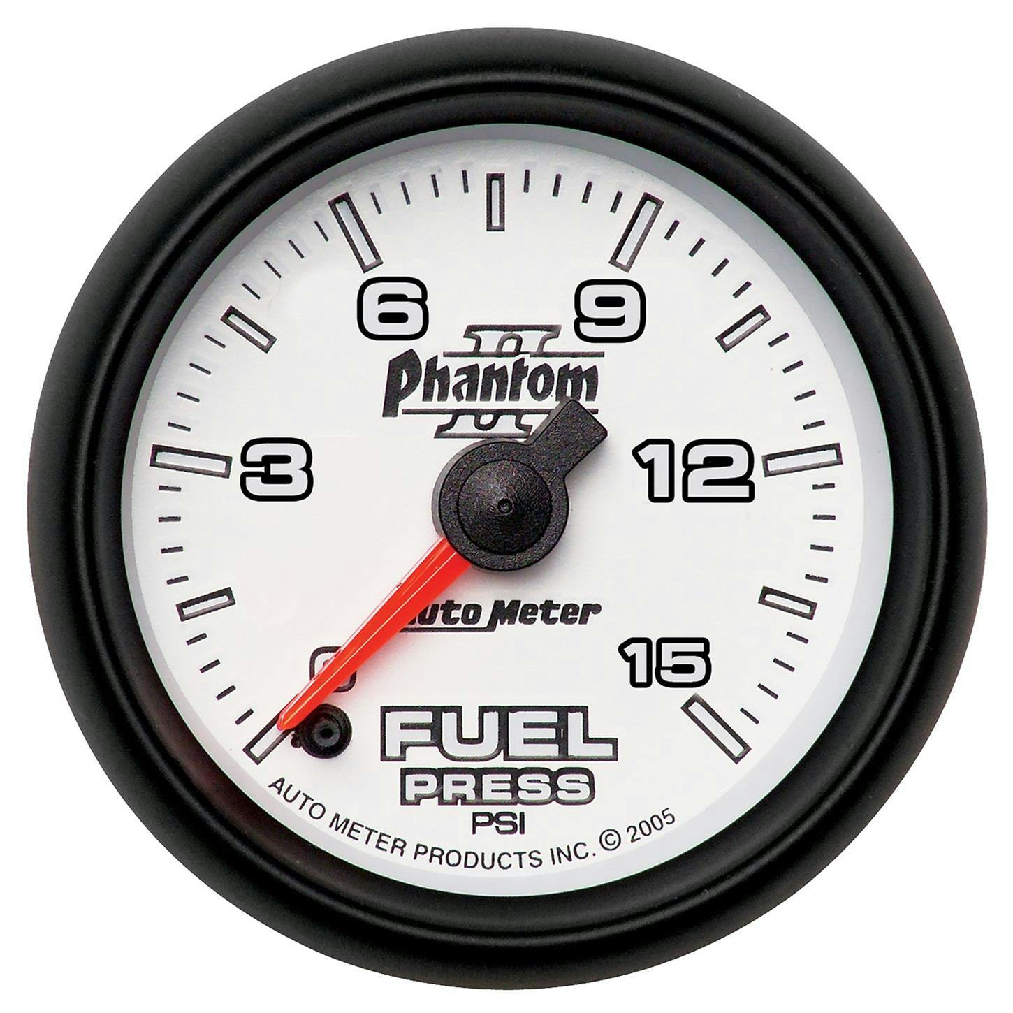 AutoMeter 7561 Fuel Pressure Gauge, 2 1/16 Inch, 15PSI, Phantom