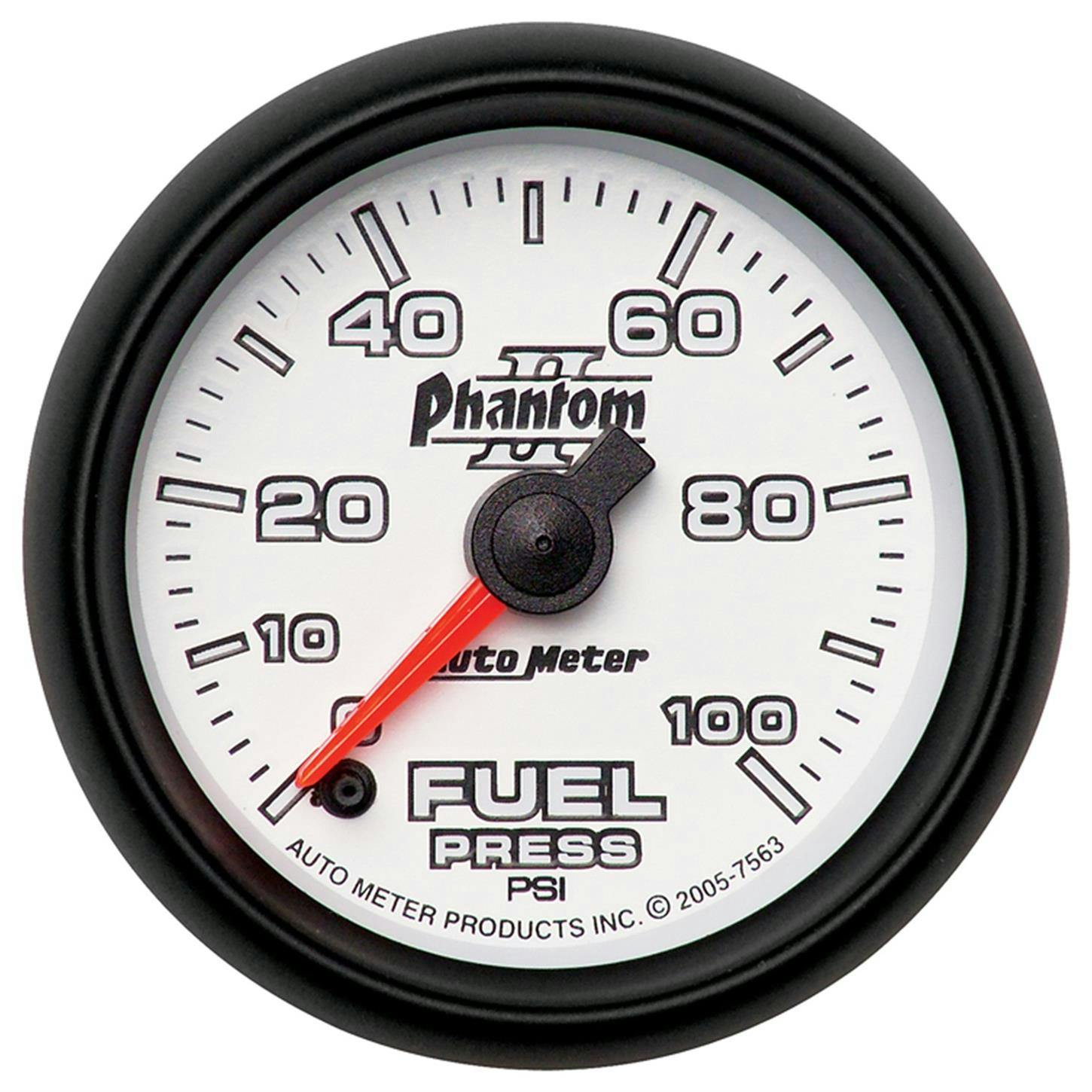 AutoMeter 7563 Fuel Pressure Gauge, 2 1/16 Inch, 100PSI, Phantom