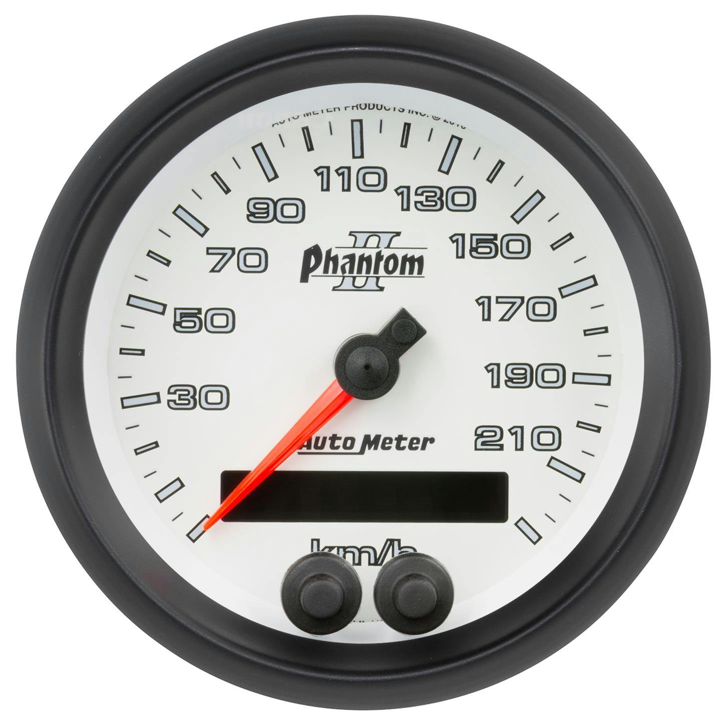 AutoMeter 7580-M Speedo Gauge 3 3/8 Inch, 225KMH, GPS, Phantom II