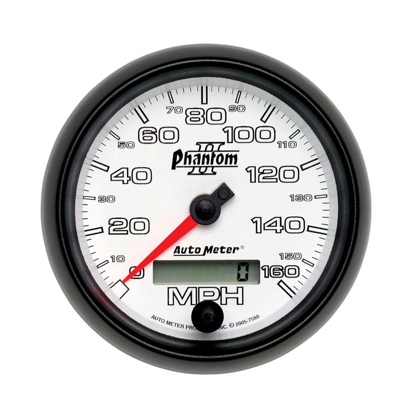 AutoMeter 7588 Phantom II Air-Core Speedometer,160 MPH,3-3/8 Inch