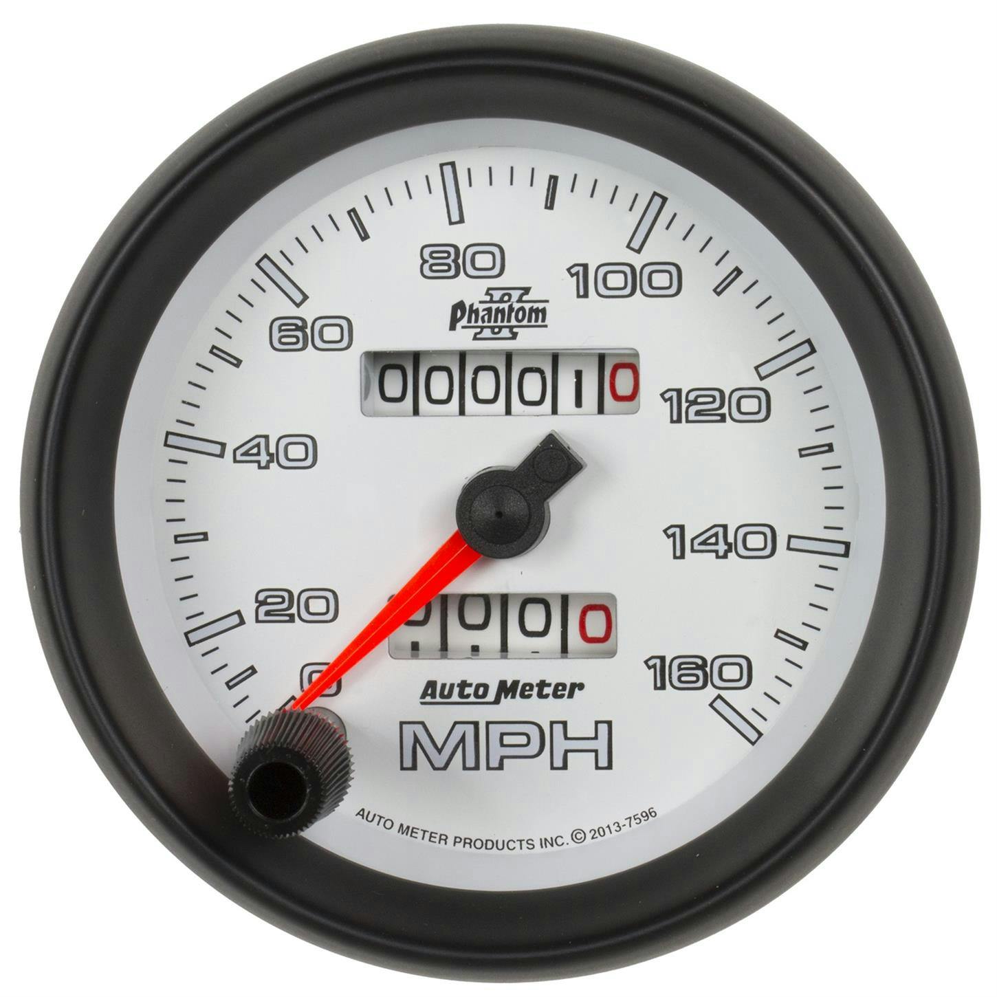 AutoMeter 7596 Speedo Gauge, 3 3/8 Inch, 160MPH, Phantom II