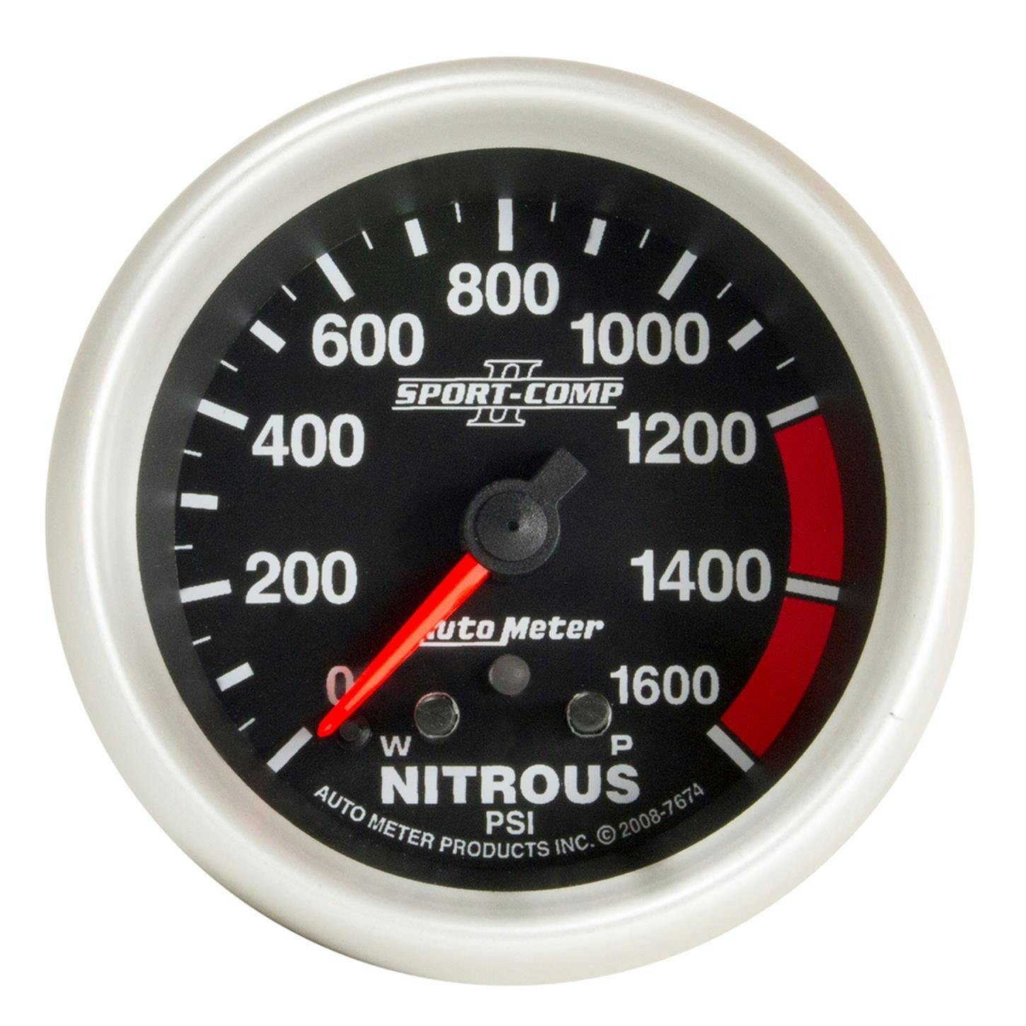 AutoMeter 7674 Nitrous Pressure Gauge, 2 5/8 Inch, 1600PSI