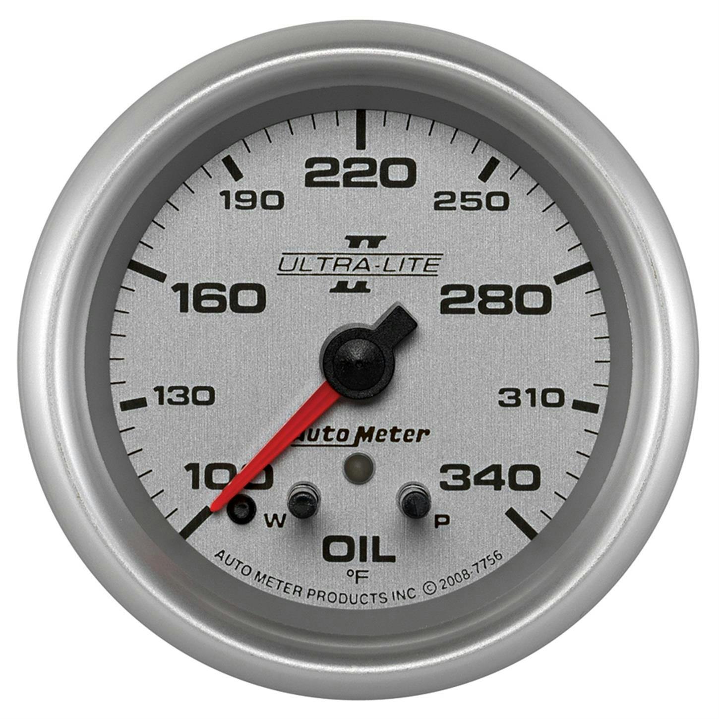 AutoMeter 7756 Oil Temp Gauge, 2 5/8 Inch, 340 Deg., Ultra-Lite