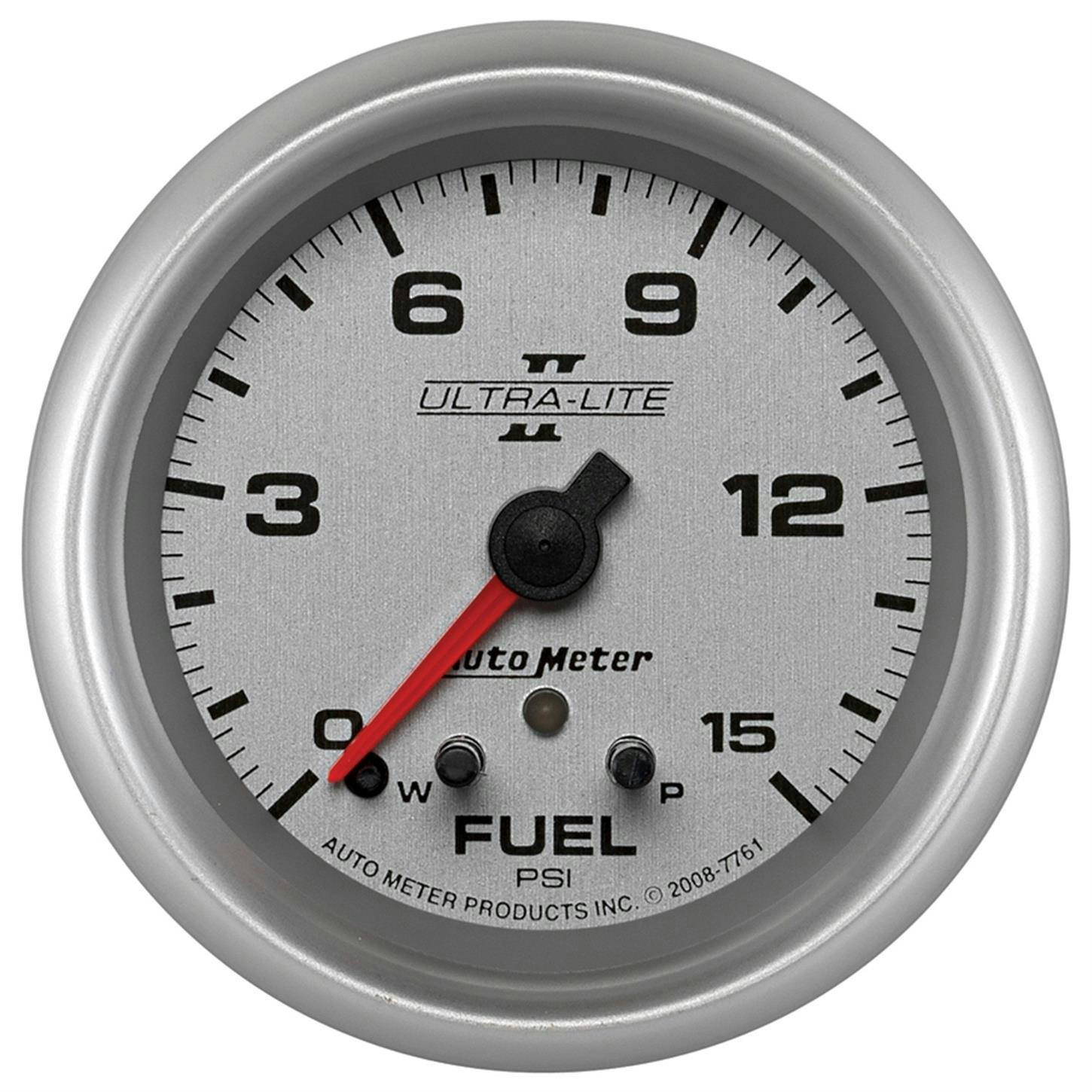 AutoMeter 7761 Fuel Pressure Gauge, 2 5/8 Inch, 15PSI, UL