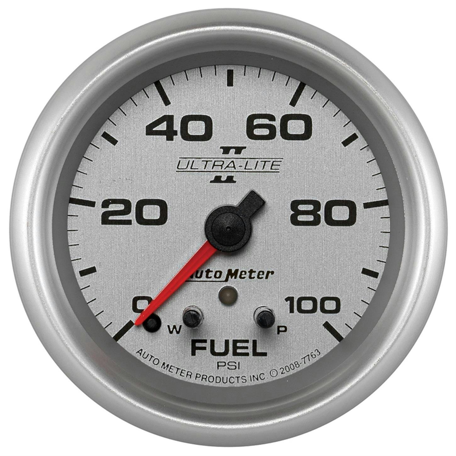AutoMeter 7763 Fuel Pressure Gauge, 2 5/8 Inch, 100PSI, UL