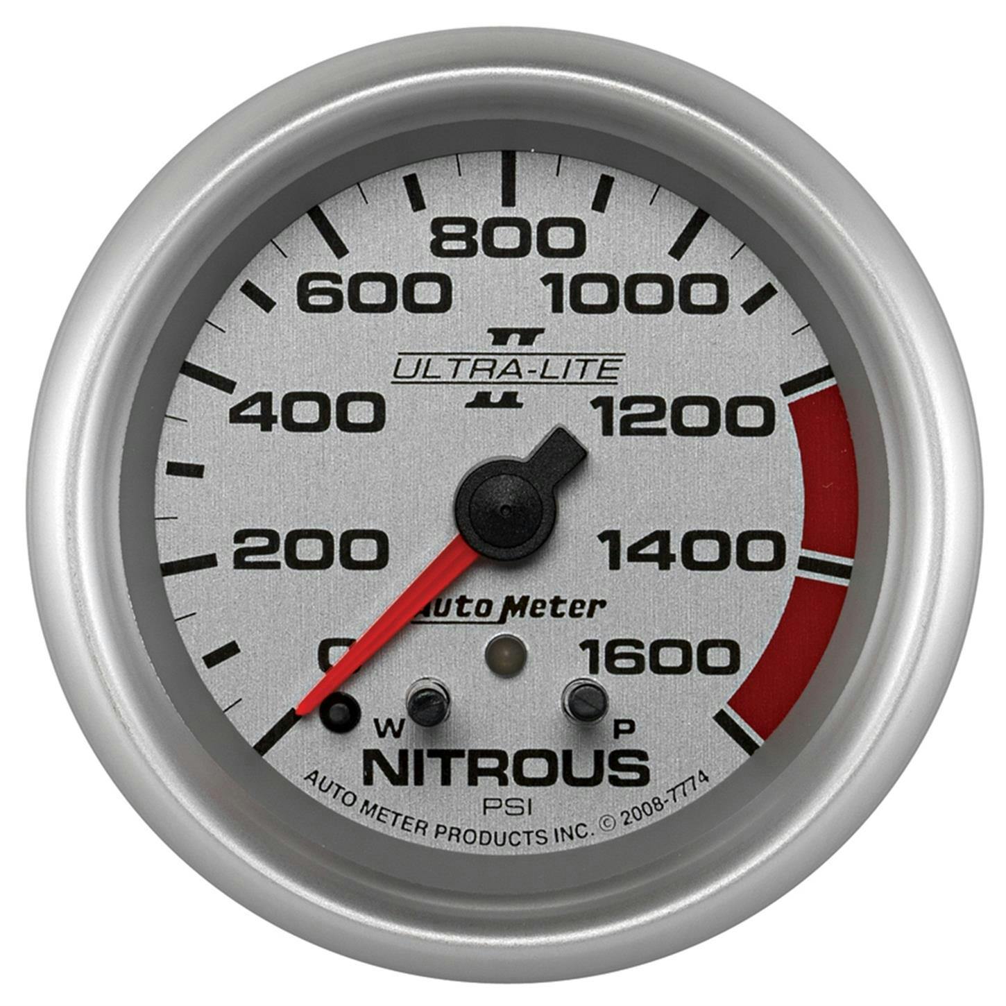 AutoMeter 7774 Nitrous Pressure Gauge, 2 5/8 Inch, 1600PSI UL