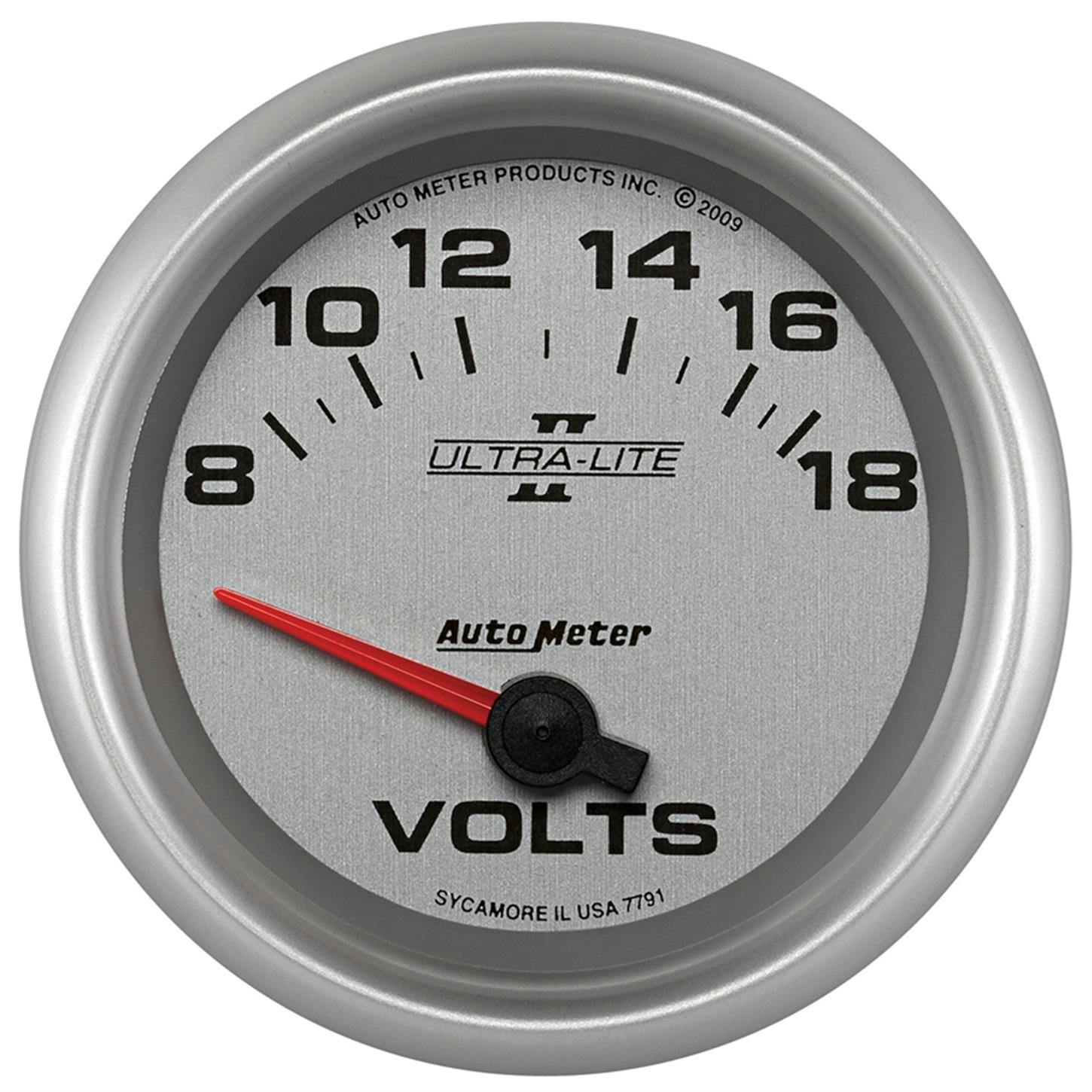 AutoMeter 7791 Ultra-Lite II Air-Core Voltmeter Gauge, 2-5/8 Inch