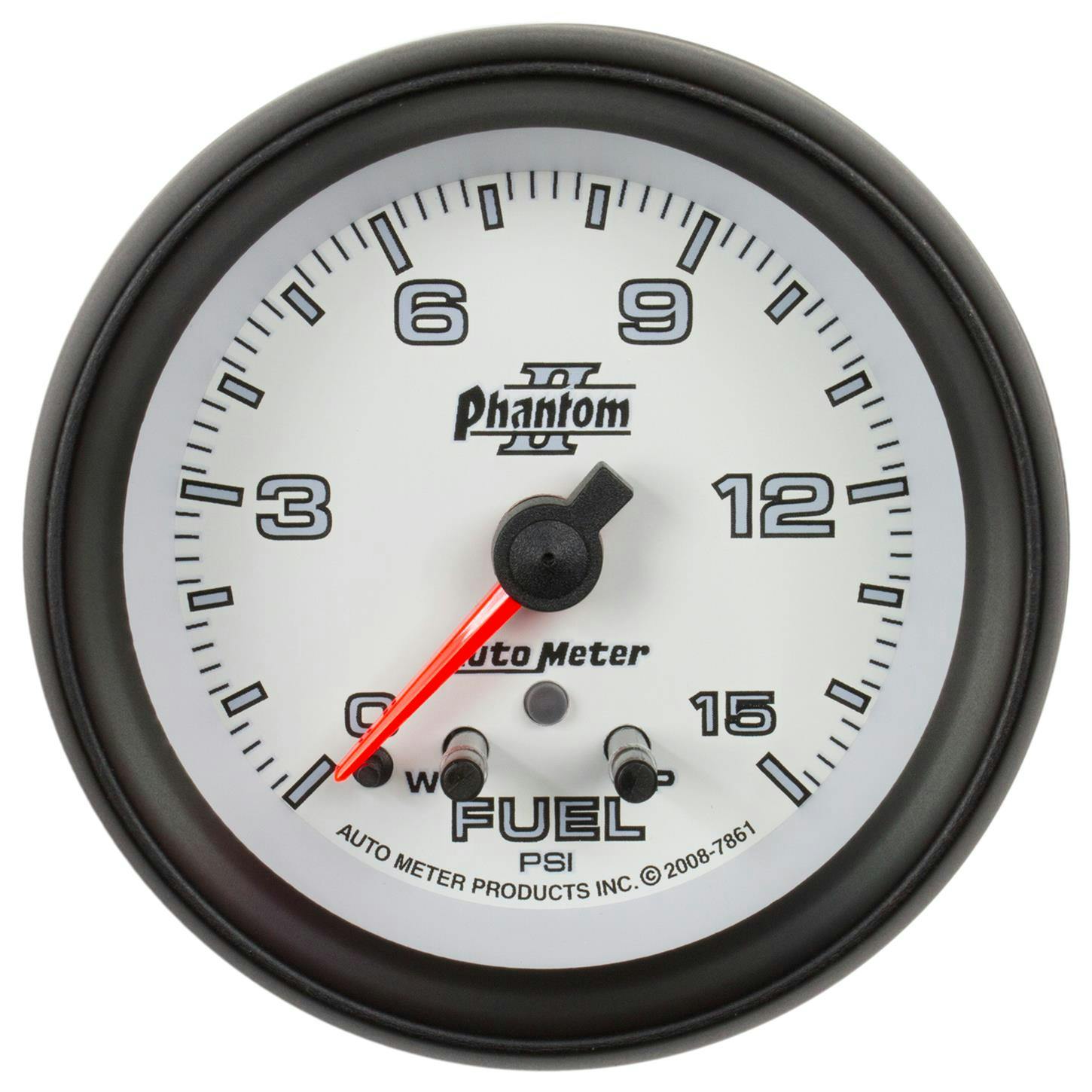 AutoMeter 7861 Fuel Pressure Gauge, 2 1/16 Inch, 15PSI, Phantom