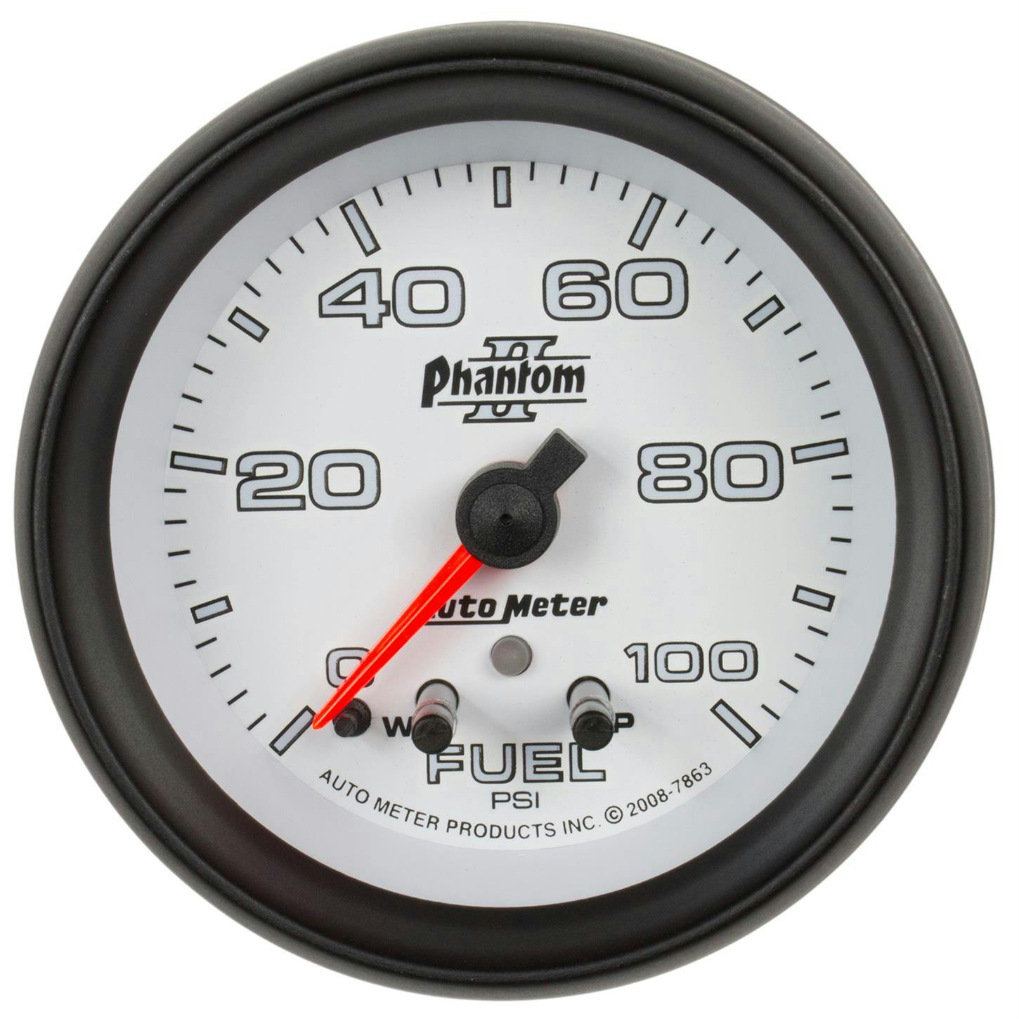 AutoMeter 7863 Fuel Pressure Gauge, 2 1/16 Inch, 100PSI, Phantom