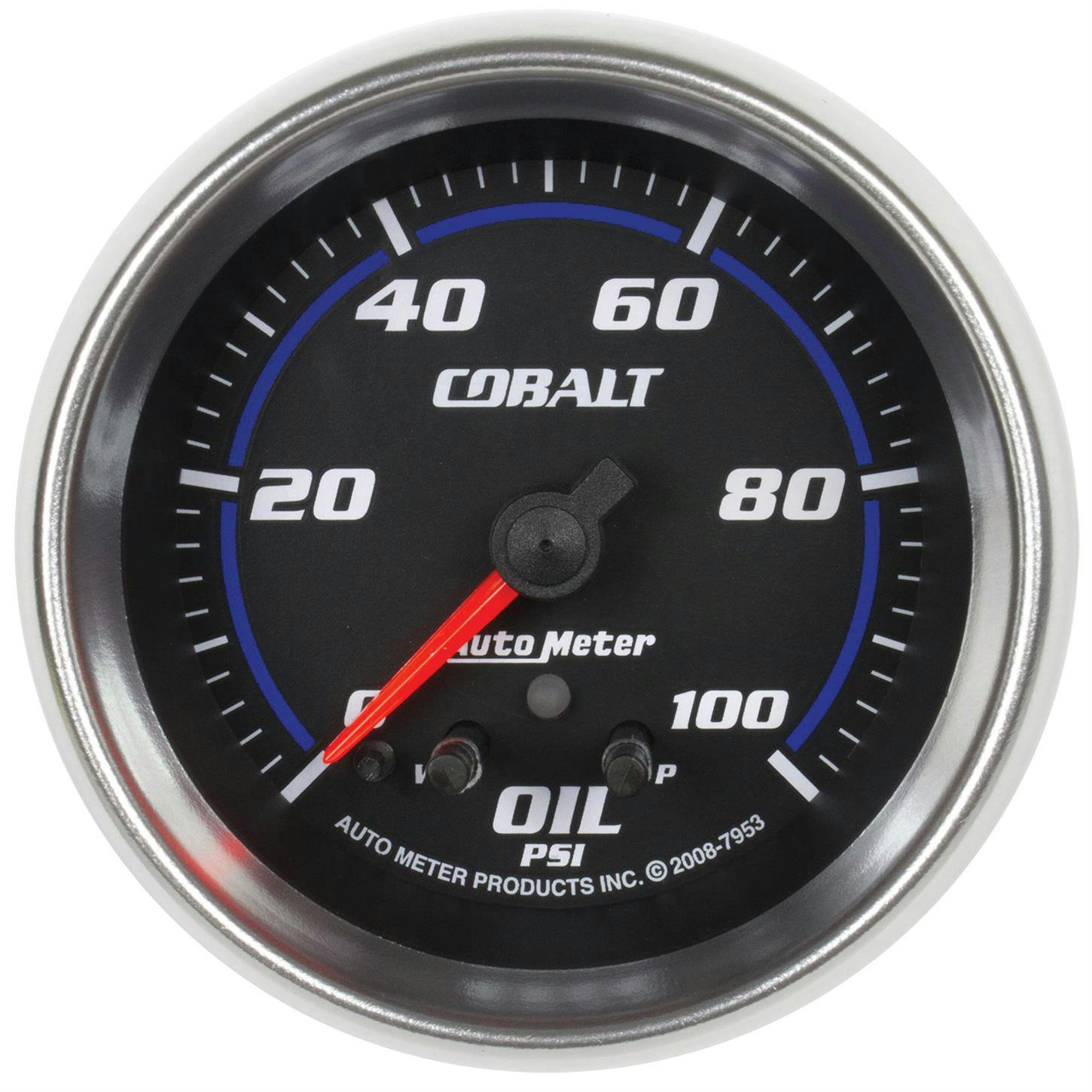 AutoMeter 7953 Oil Pressure Gauge, 2 5/8 Inch, 100PSI, Cobalt