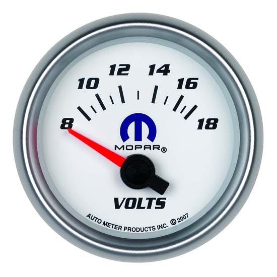 AutoMeter 880035 Mopar Air-Core Voltmeter Gauge, 2-1/16 Inch, 18V