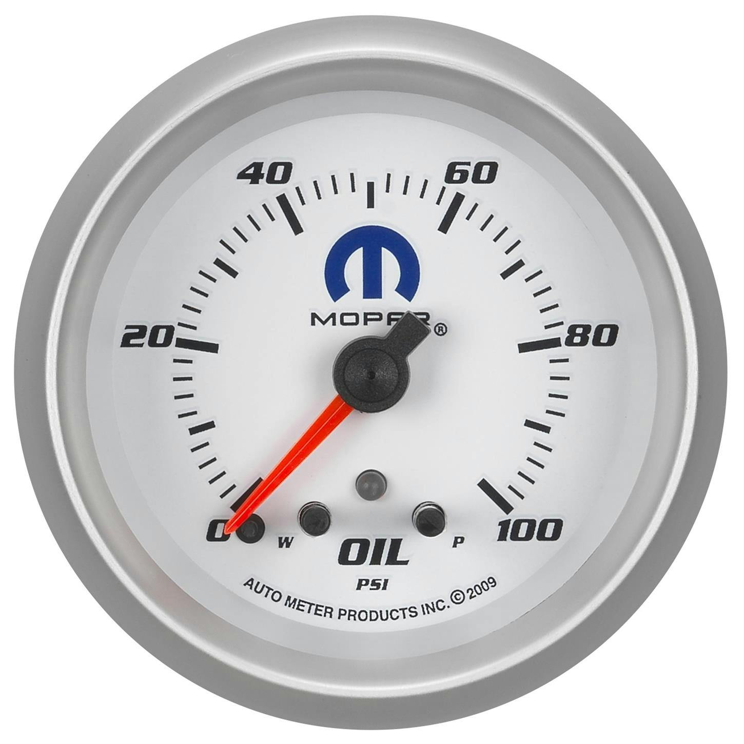 AutoMeter 880249 Oil Pressure Gauge, 2 5/8 Inch, 100PSI, White