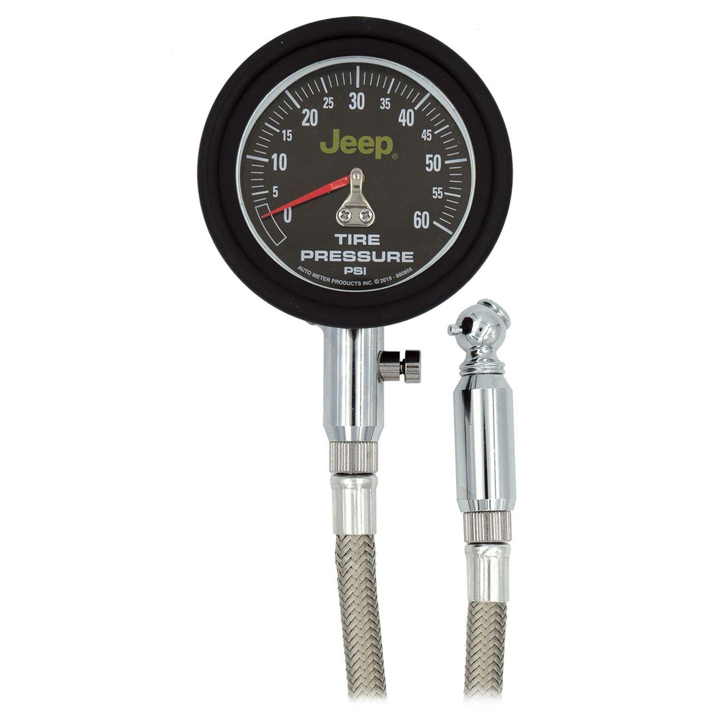 AutoMeter 880805 Mechanical Tire Pressure Gauge, 60 PSI, Jeep