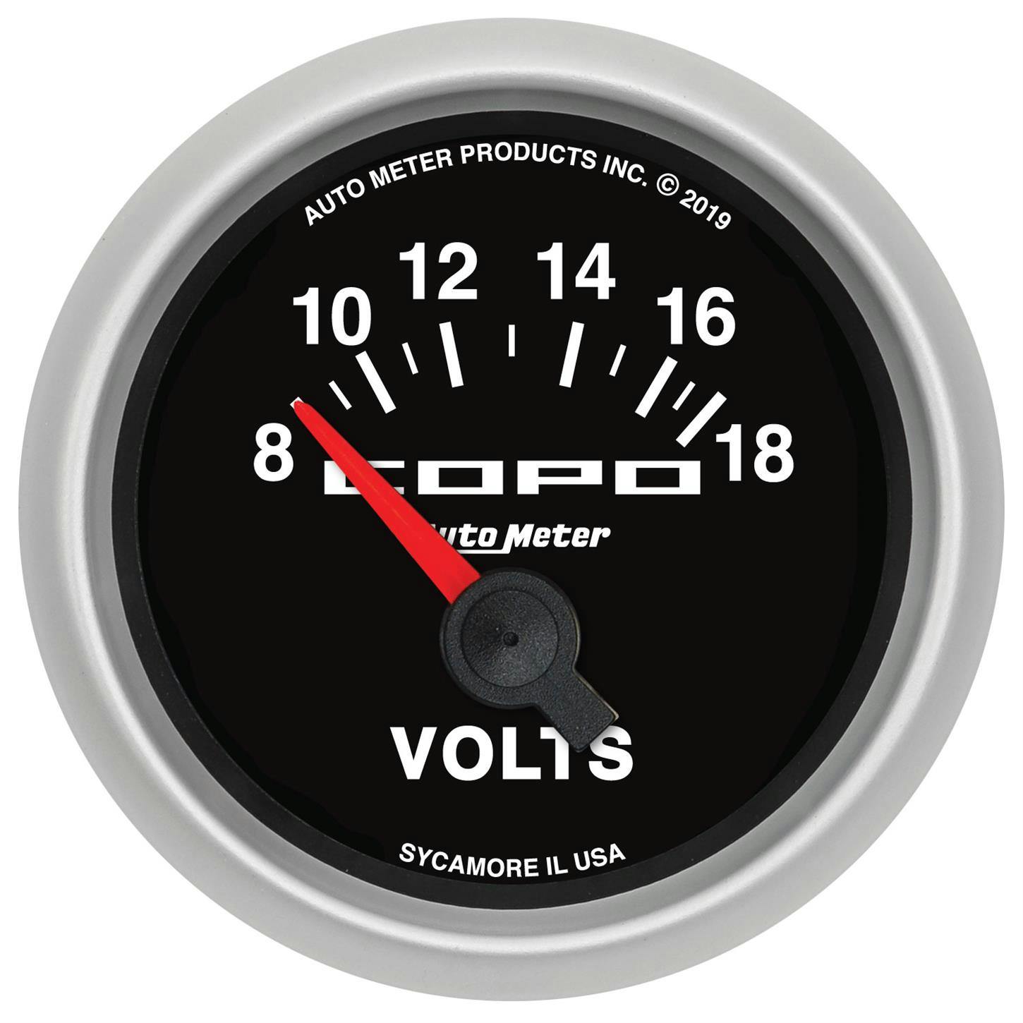 AutoMeter 880874 COPO Voltmeter Gauge, 18V, Electric, 2-1/16 Inch