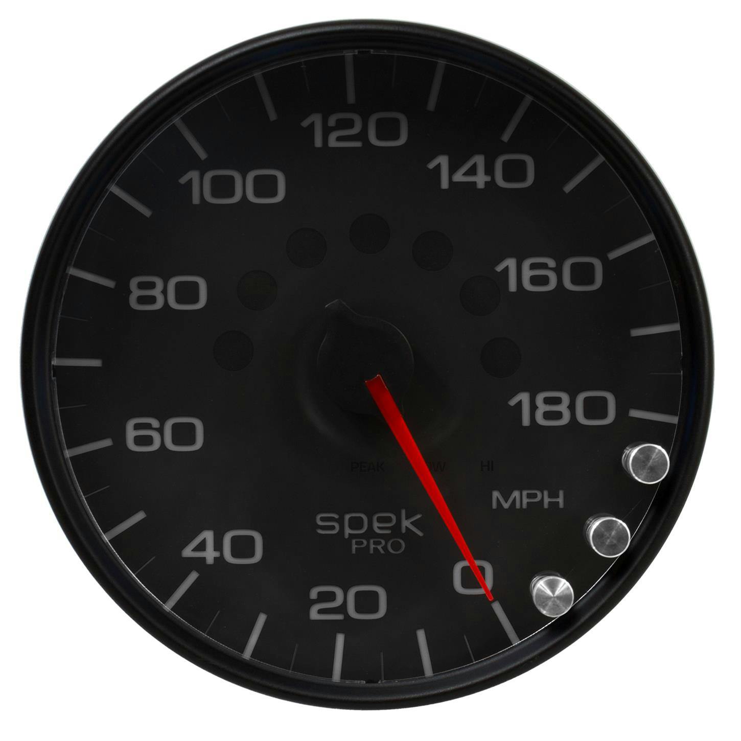 AutoMeter P23032 Speedo Gauge, 5 Inch, 180 MPH, Black/Black