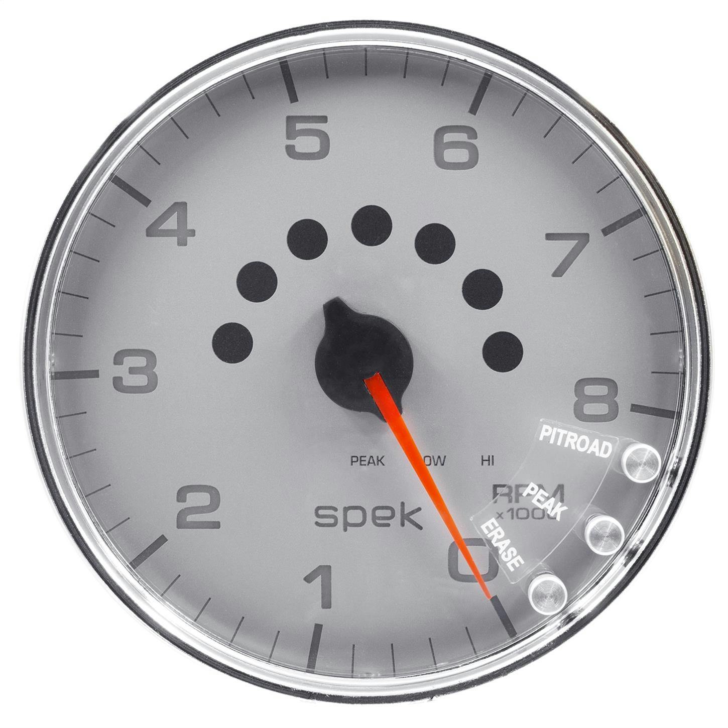 AutoMeter P23821 Tach Gauge, 5 Inch, 8K RPM, Silver/Chrome